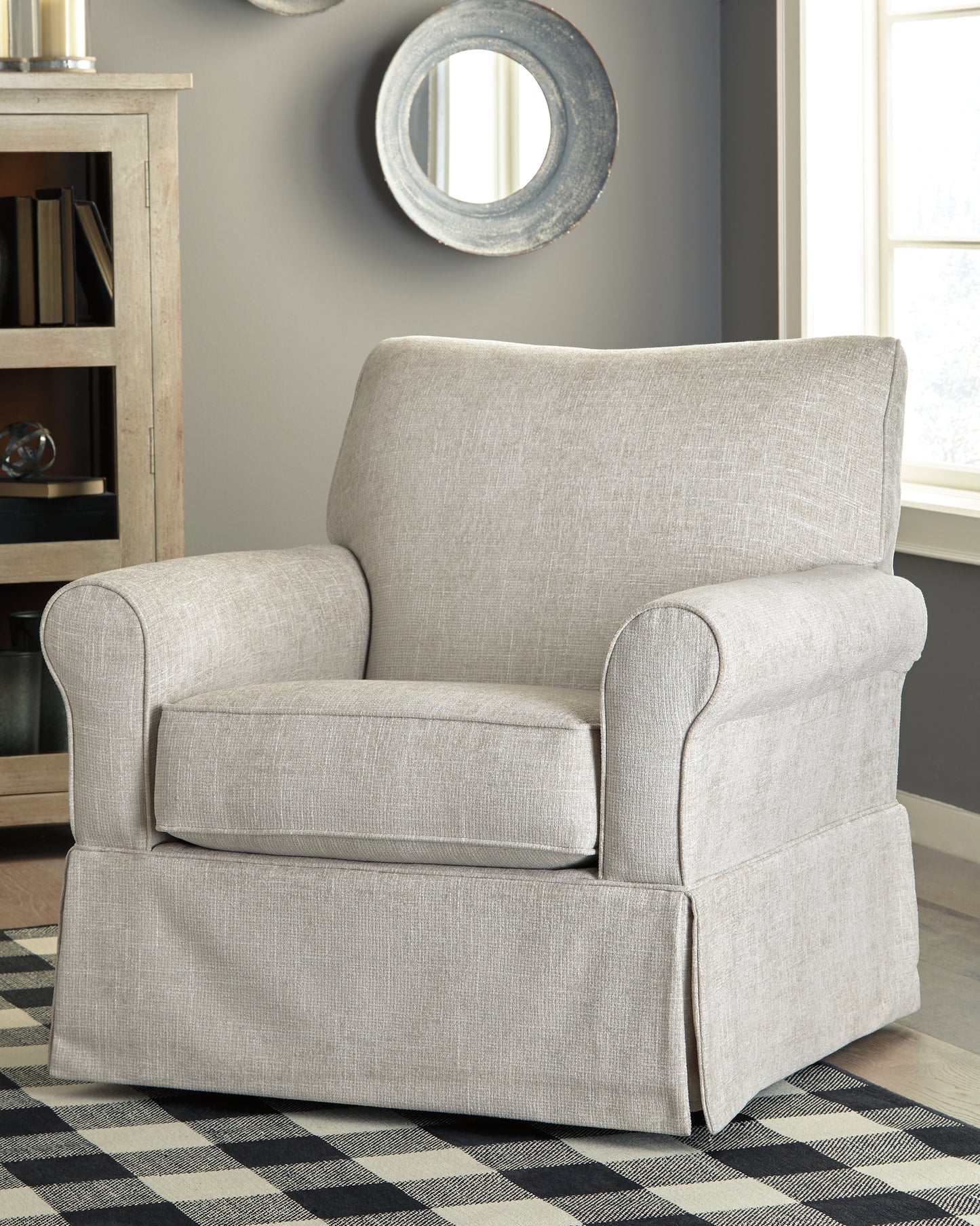 Cassel Furniture Outlet - Ashley Furniture - Searcy Accent Chair - Swivel Glider Accent Chair / Quartz - A3000006