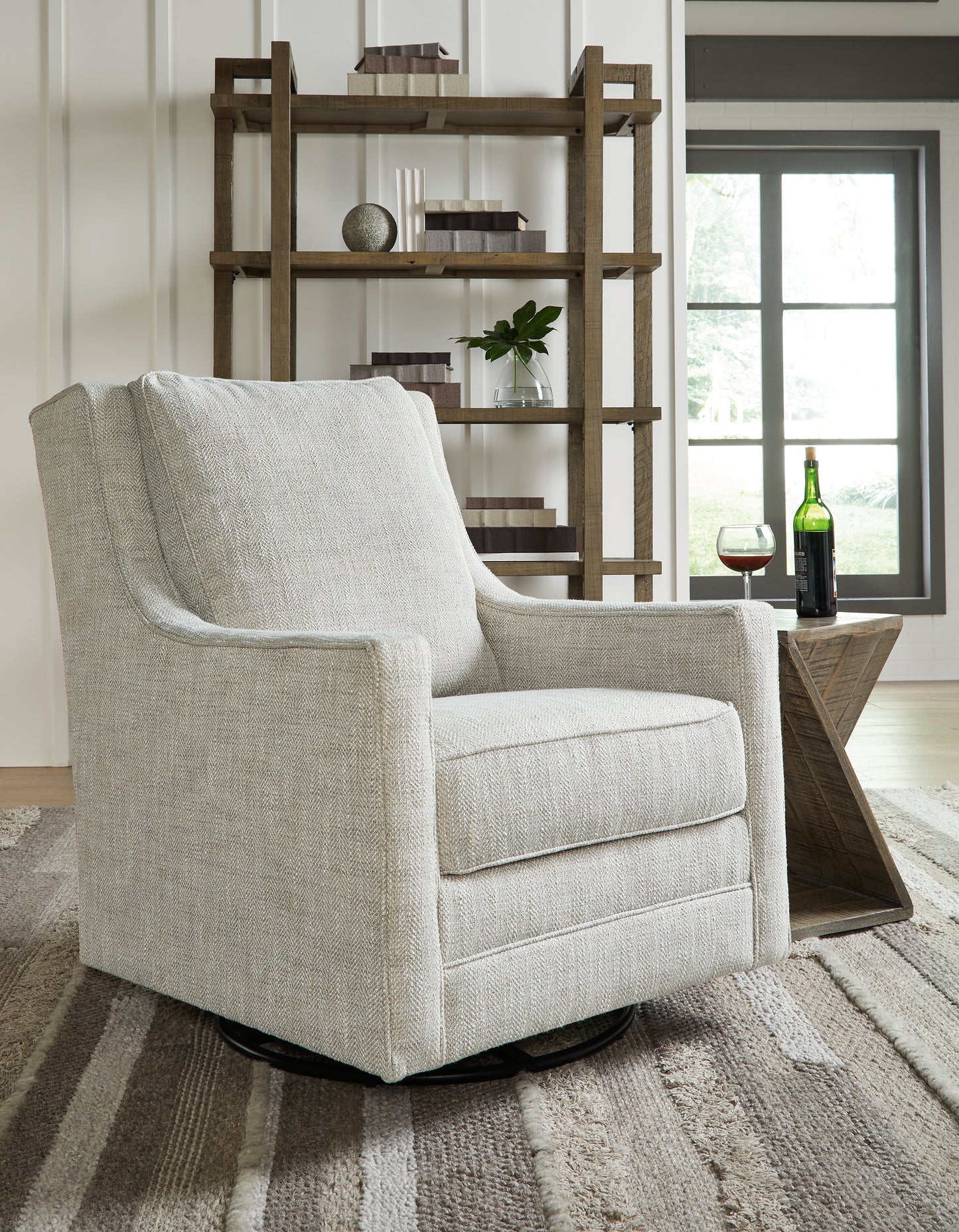 Cassel Furniture Outlet - Ashley Furniture - Kambria Swivel Glider Accent Chair - Swivel Glider Accent Chair / Fog - A3000265