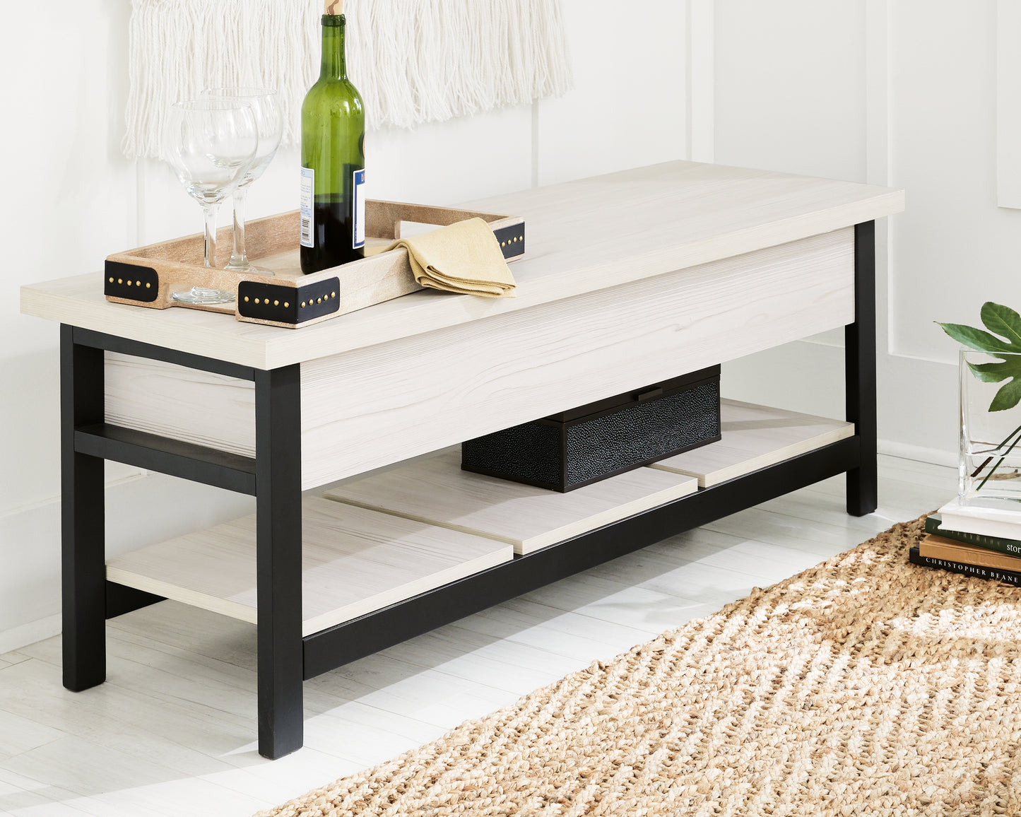 Cassel Furniture Outlet - Ashley Furniture - Rhyson Storage Bench - Storage Bench / White / 48"W x 16"D x 18"H - A3000312
