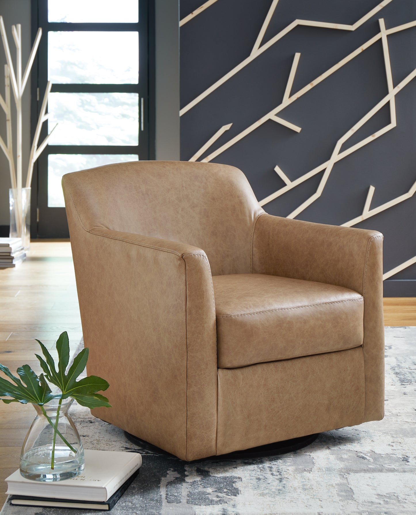 Cassel Furniture Outlet - Ashley Furniture - Bradney Swivel Accent Chair - Swivel Accent Chair / Tumbleweed - A3000323