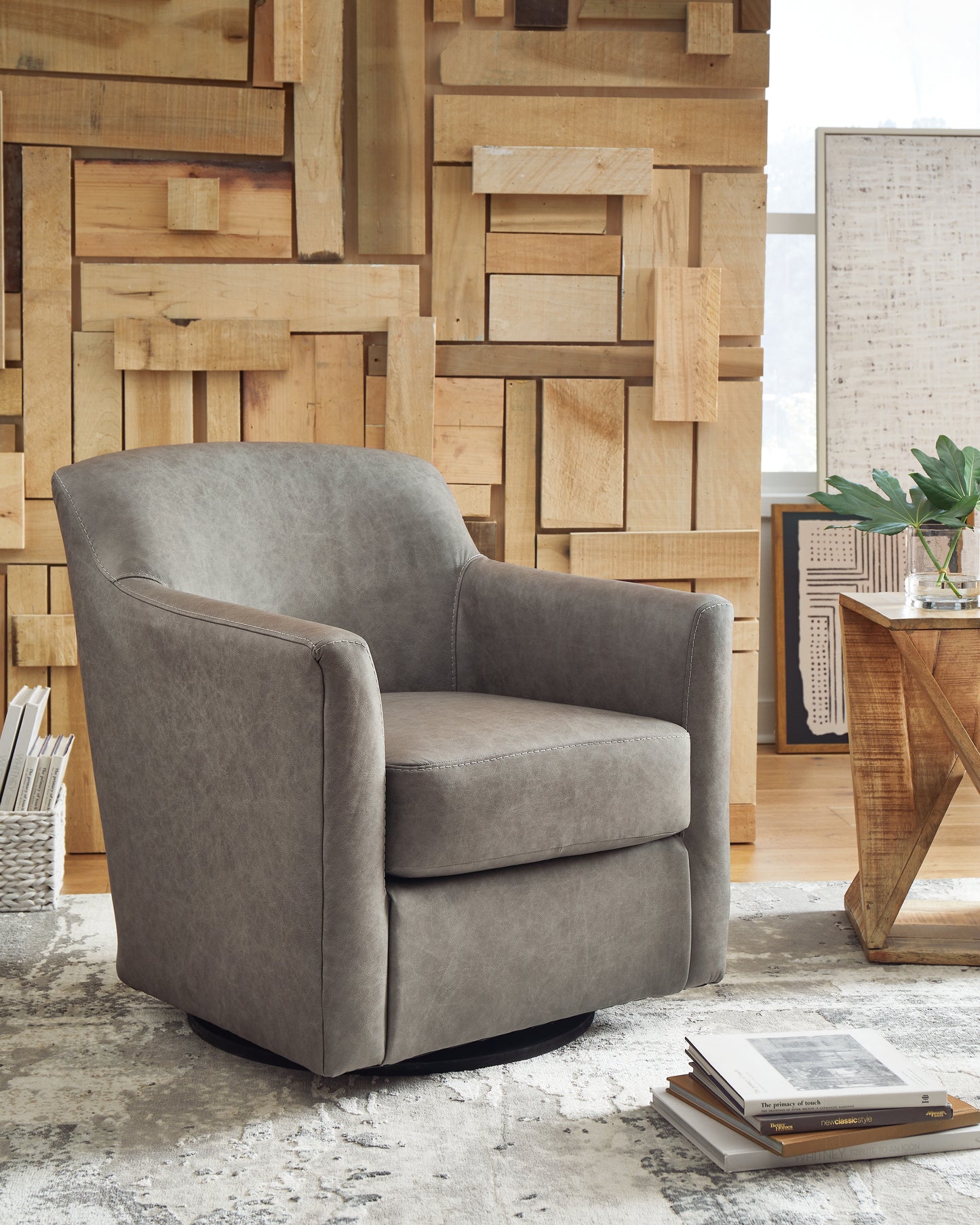 Cassel Furniture Outlet - Ashley Furniture - Bradney Swivel Accent Chair - Swivel Accent Chair / Fossil - A3000324
