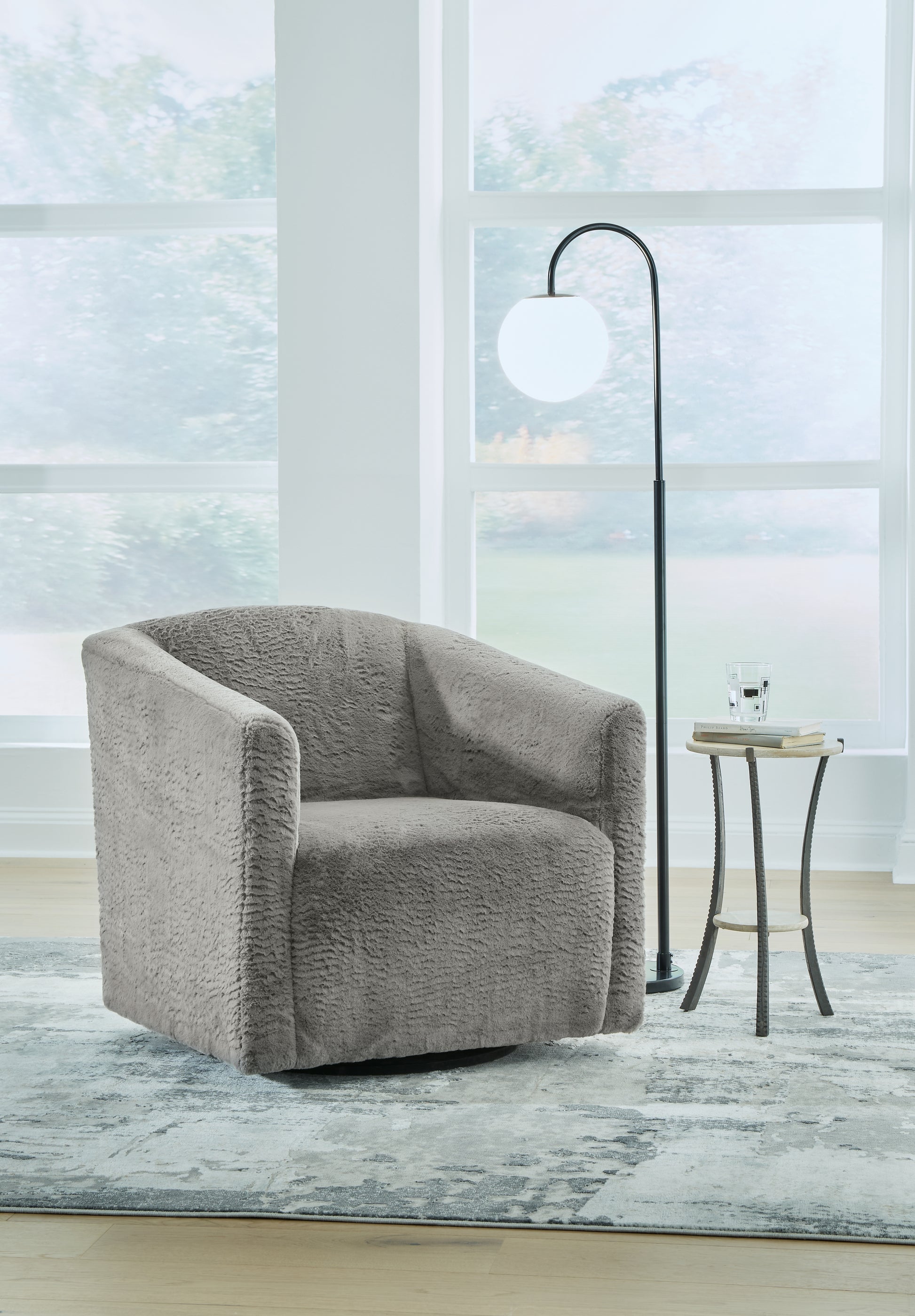 Cassel Furniture Outlet - Ashley Furniture - Bramner Accent Chair - Swivel Accent Chair / Charcoal - A3000330
