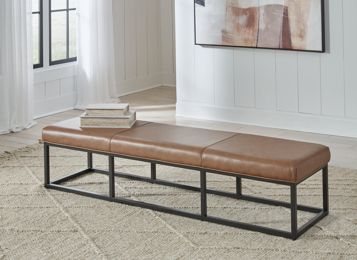 Cassel Furniture Outlet - Ashley Furniture - Joston Accent Bench - Accent Bench / Caramel / 71"W x 19"D x 16"H - A3000693