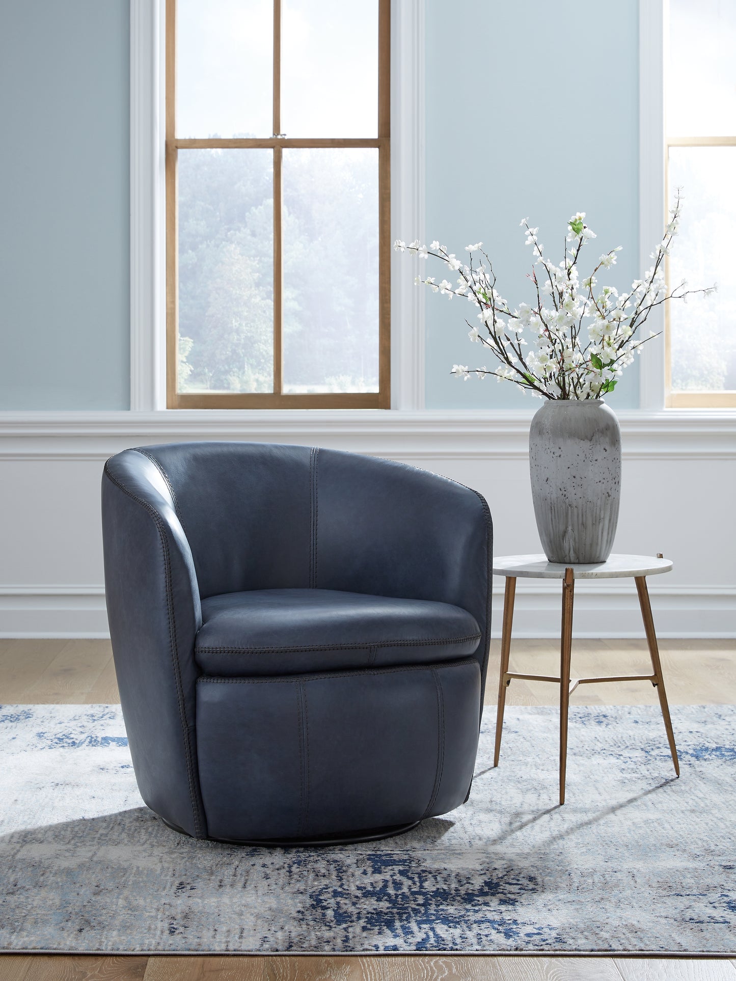 Cassel Furniture Outlet - Ashley Furniture - Kierreys Swivel Accent Chair - Swivel Accent Chair / Ocean - A3000701