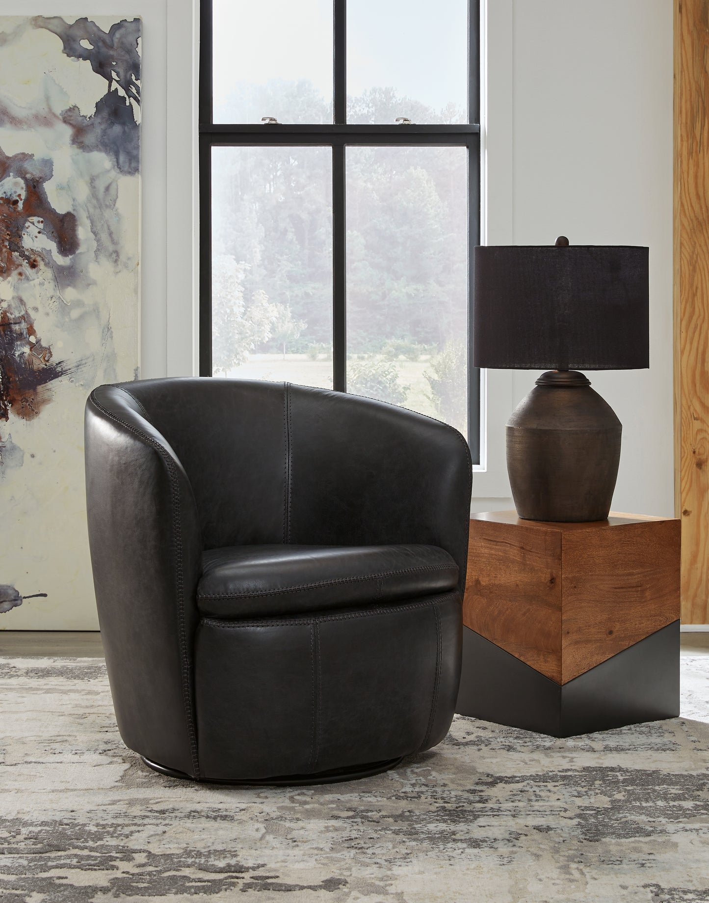 Cassel Furniture Outlet - Ashley Furniture - Kierreys Swivel Accent Chair - Swivel Accent Chair / Midnight - A3000702