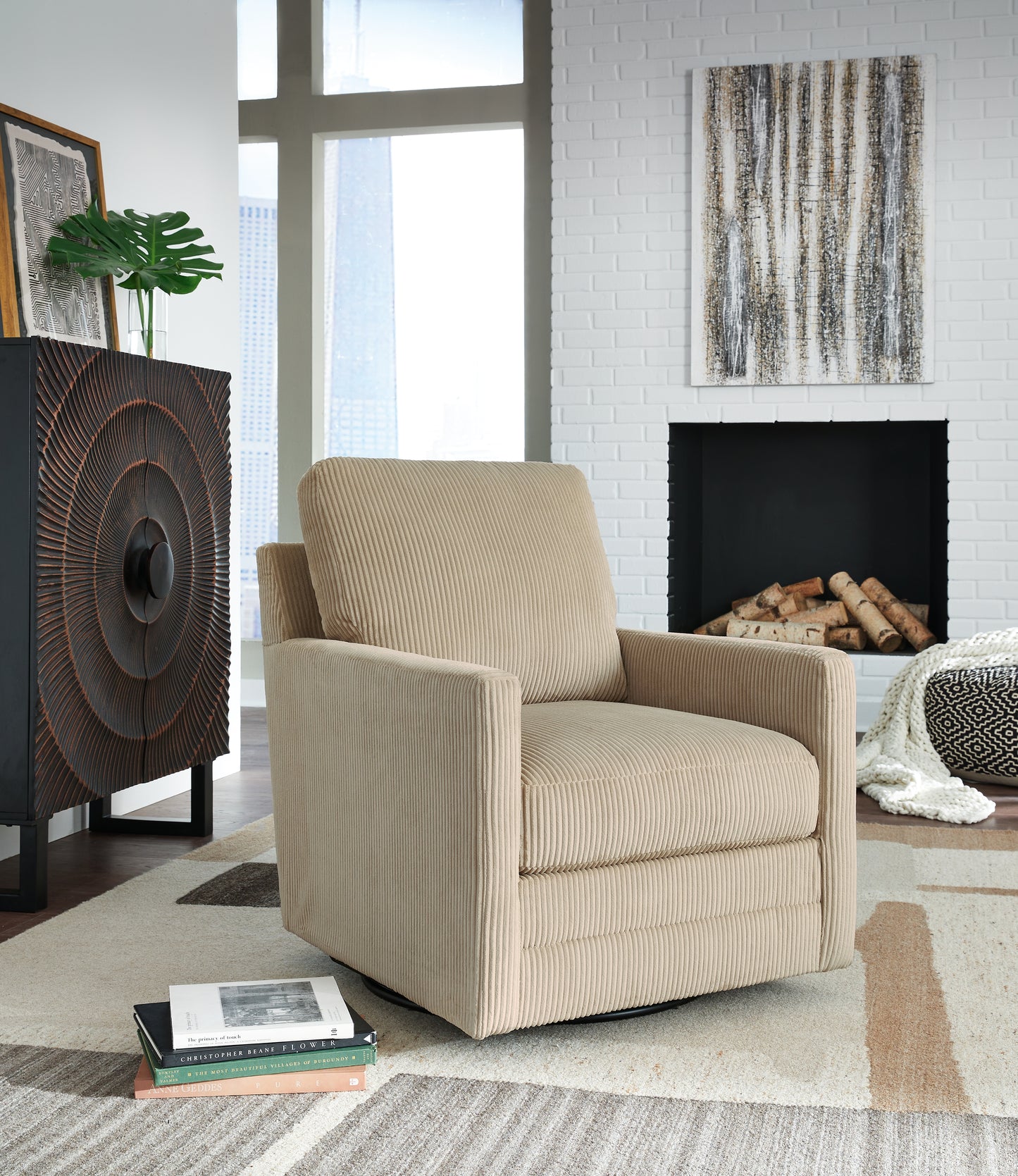 Cassel Furniture Outlet - Ashley Furniture - Icaman Swivel Accent Chair - Swivel Accent Chair / Navy - A3000727
