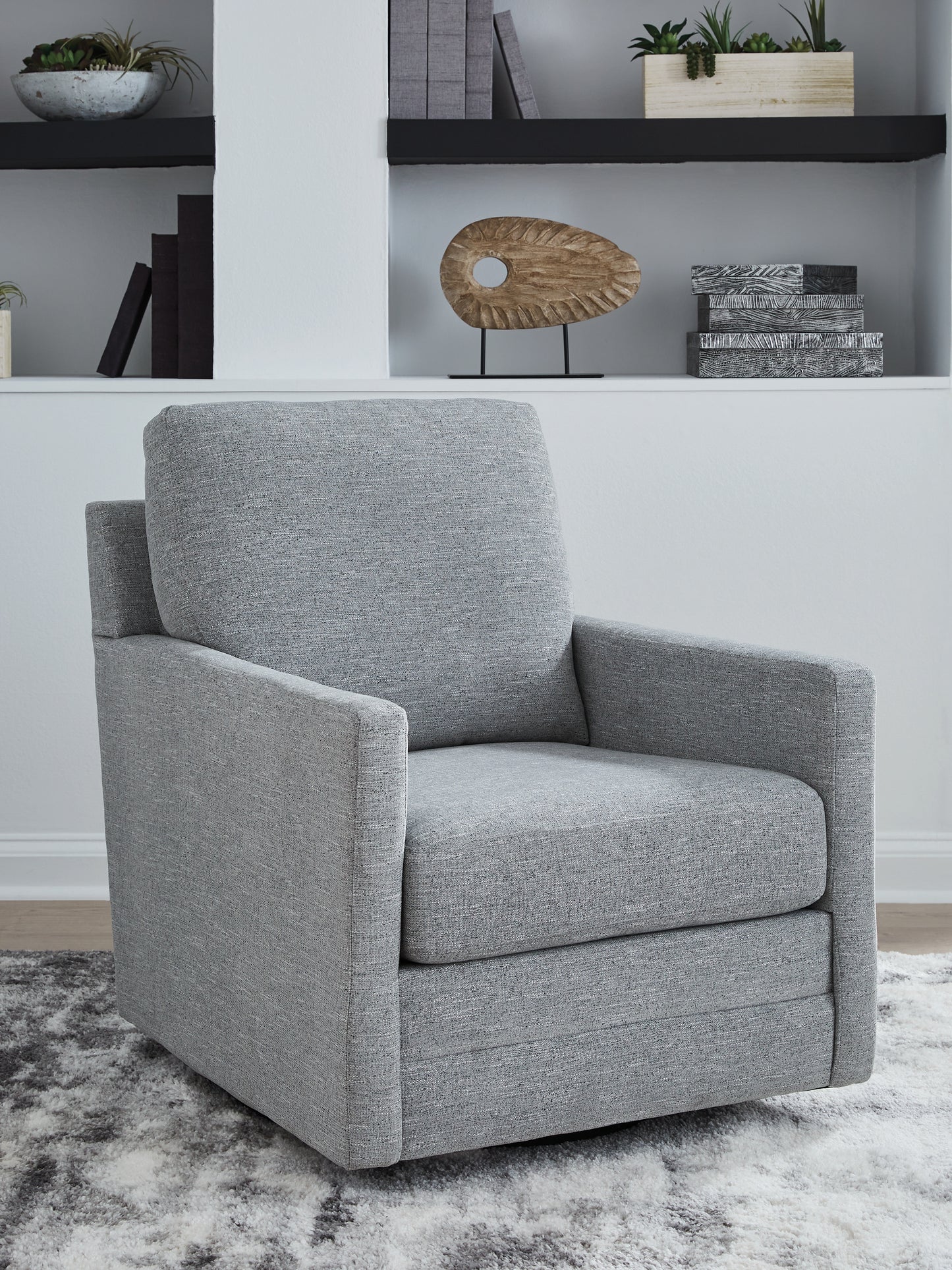 Cassel Furniture Outlet - Ashley Furniture - Freybourne Next-Gen Nuvella Swivel Accent Chair - Swivel Accent Chair / Pewter - A3000737