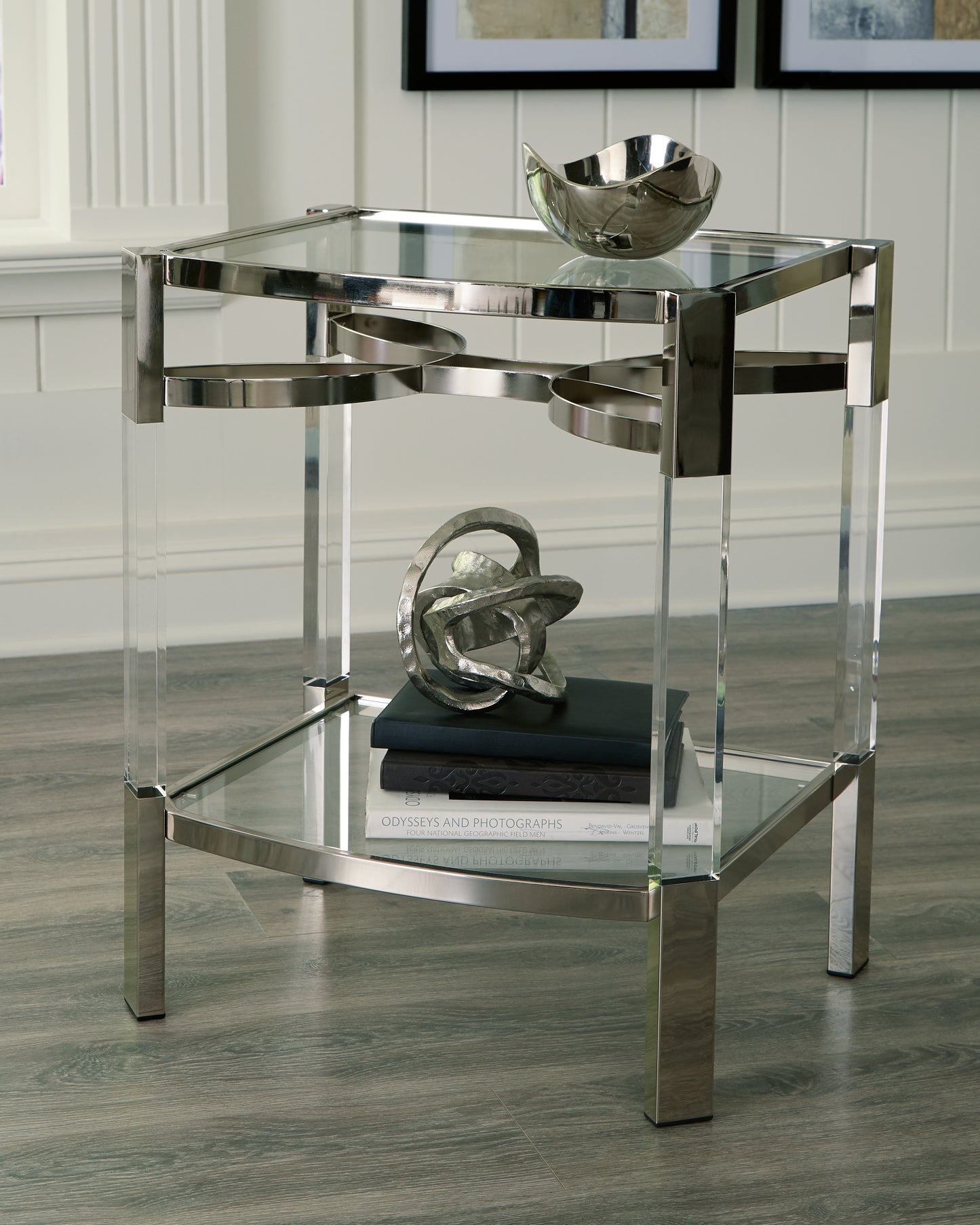 Cassel Furniture Outlet - Ashley Furniture - Chaseton Accent Table - Accent Table / Clear/Silver Finish - A4000334
