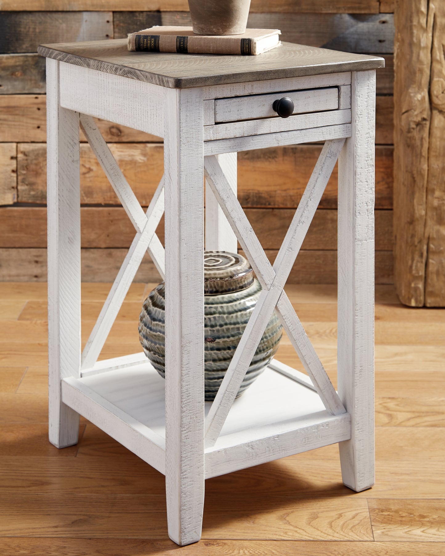 Cassel Furniture Outlet - Ashley Furniture - Adalane Accent Table - Accent Table / White/Gray - A4000374