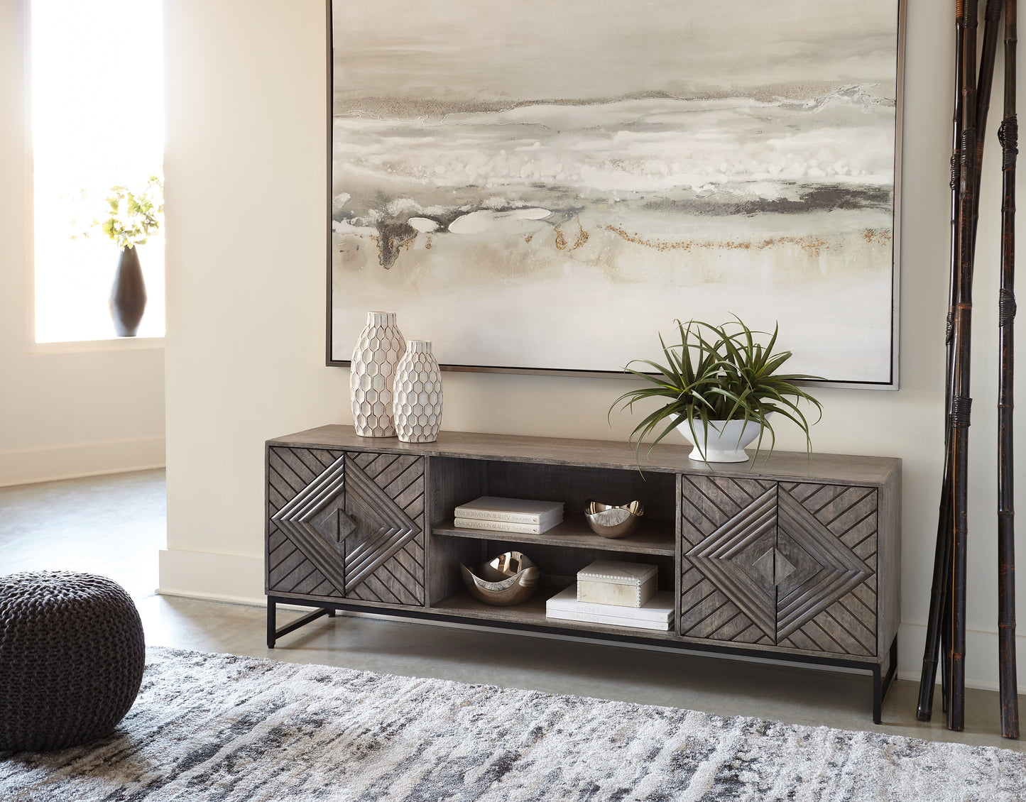 Cassel Furniture Outlet - Ashley Furniture - Treybrook Accent Cabinet - Accent Cabinet / Distressed Gray - A4000512