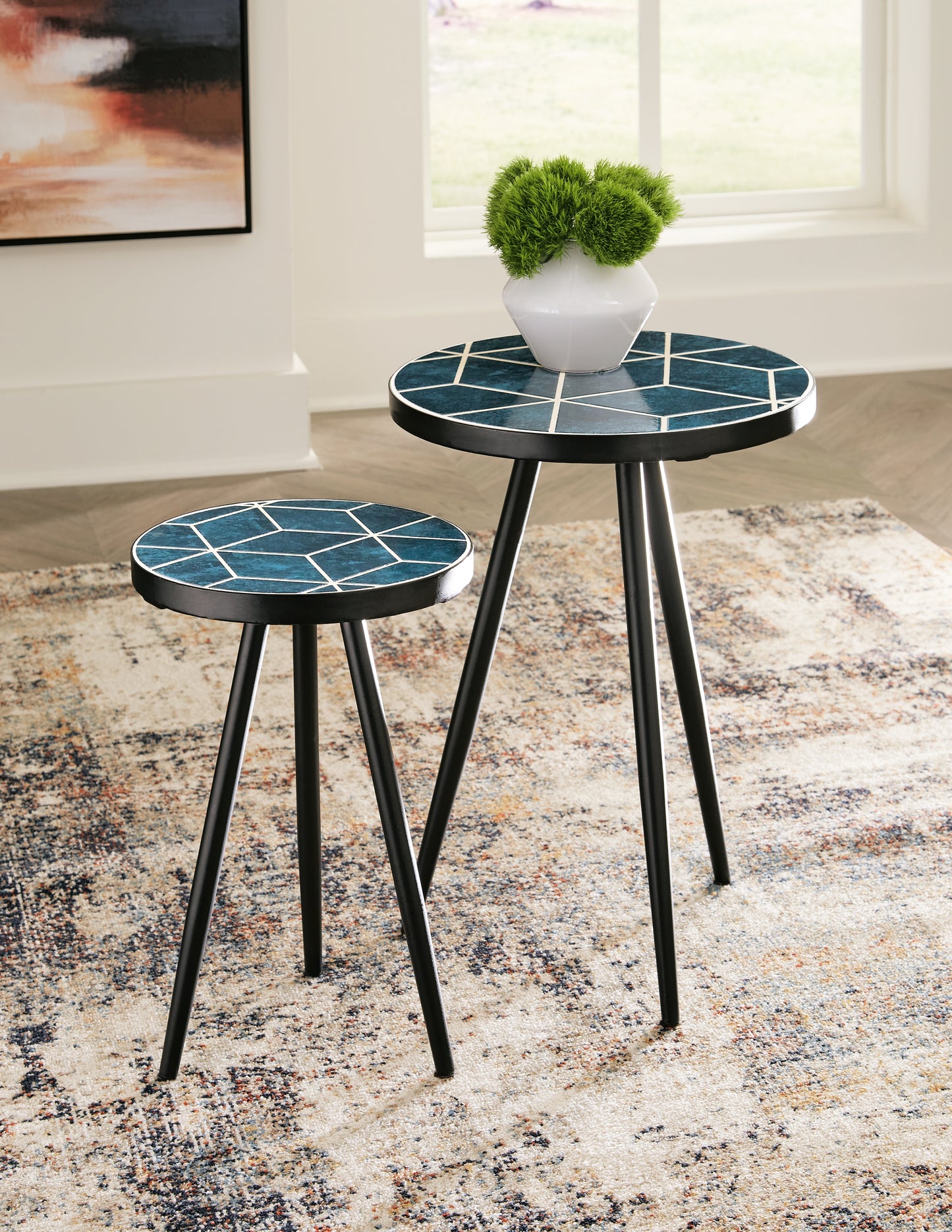 Cassel Furniture Outlet - Ashley Furniture - Clairbelle Accent Table (Set of 2) - Accent Table (Set of 2) / Teal - A4000523