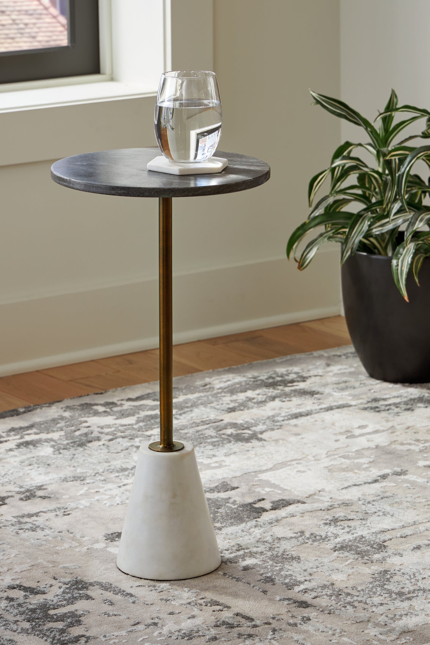 Cassel Furniture Outlet - Ashley Furniture - Caramont Accent Table - Accent Table / Black/White/Gold Finish - A4000540