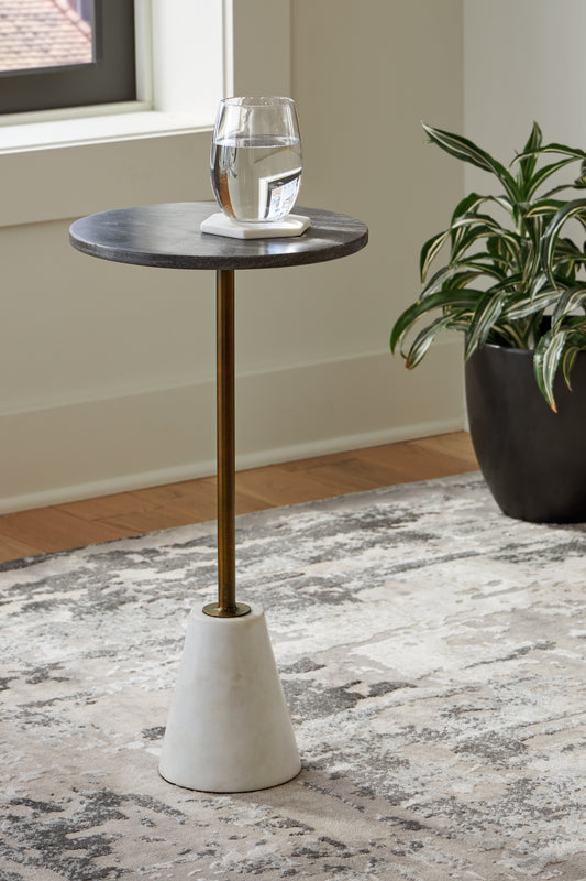 Cassel Furniture Outlet - Ashley Furniture - Caramont Accent Table - Accent Table / Black/White/Gold Finish - A4000540