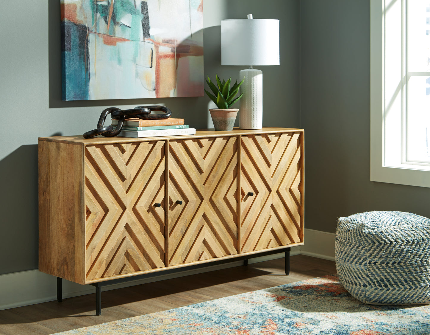 Cassel Furniture Outlet - Ashley Furniture - Cadewick Accent Cabinet - Accent Cabinet / Natural - A4000570