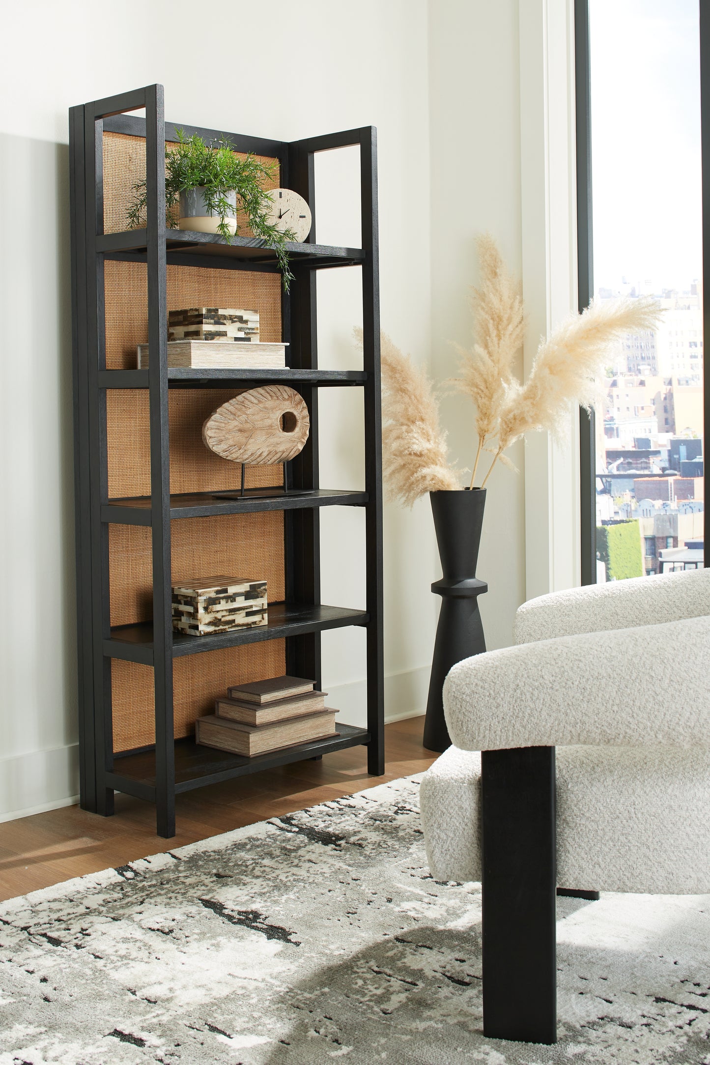 Cassel Furniture Outlet - Ashley Furniture - Abyard Bookcase - Bookcase / Black/Natural - A4000574