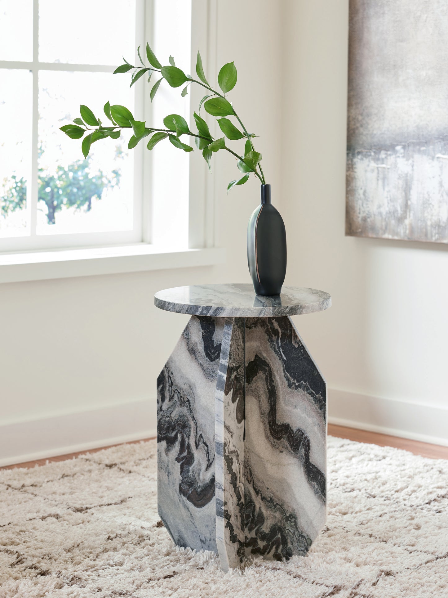 Cassel Furniture Outlet - Ashley Furniture - Wrenlane Accent Table - Accent Table / Black/White/Taupe - A4000646