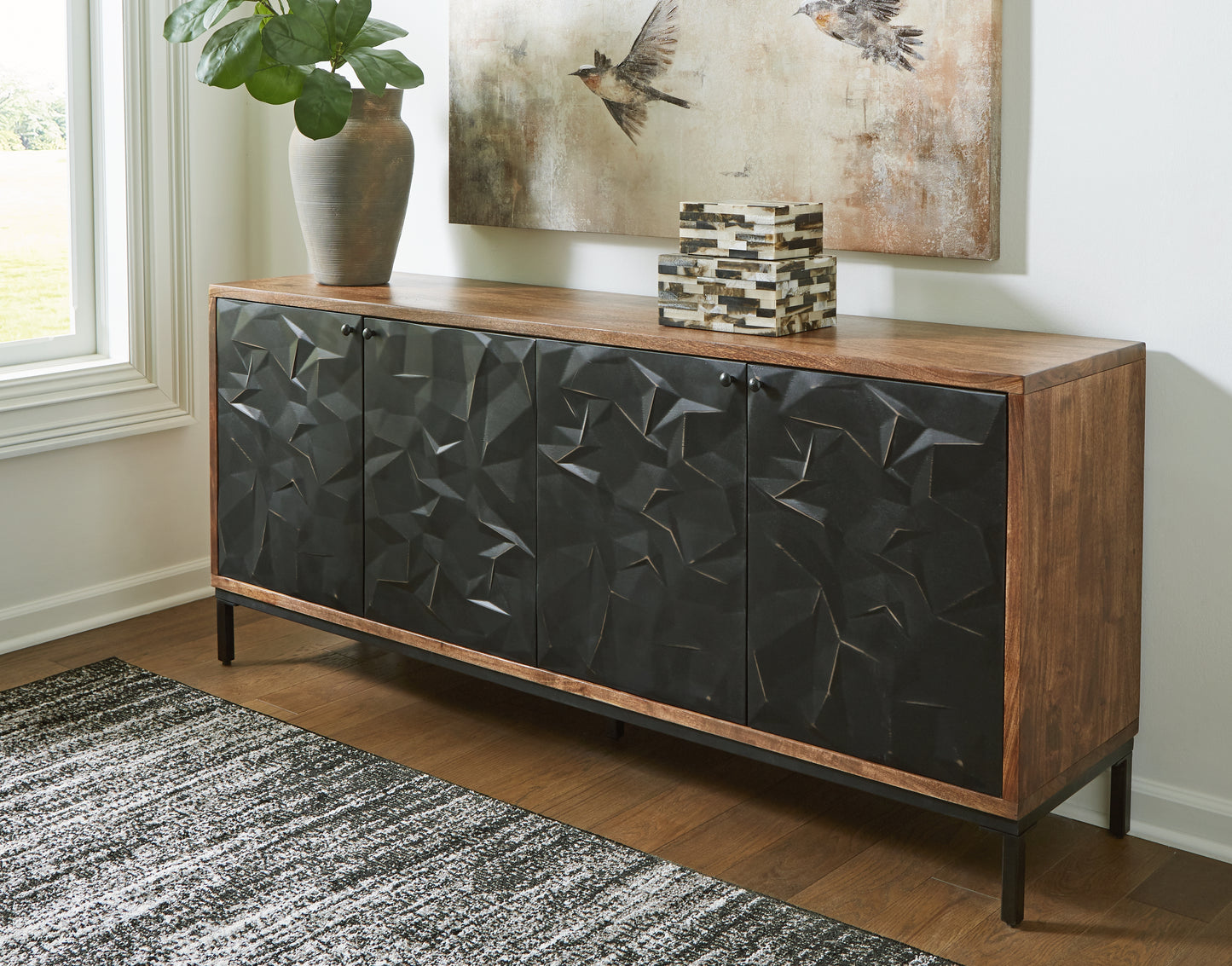 Cassel Furniture Outlet - Ashley Furniture - Dorannby Accent Cabinet - Accent Cabinet / Black/Brown - A4000649