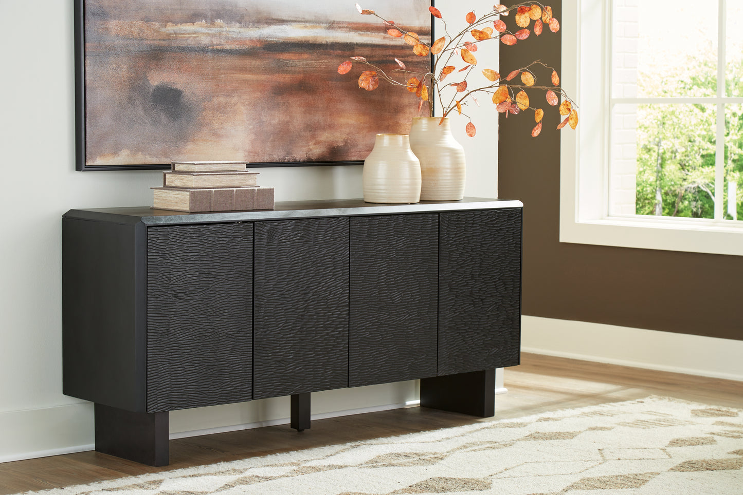 Cassel Furniture Outlet - Ashley Furniture - Farrelmore Accent Cabinet - Accent Cabinet / Black - A4000659