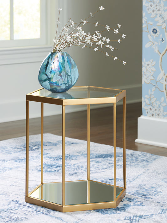 Cassel Furniture Outlet - Ashley Furniture - Veerwick Accent Coffee Table - Accent Cocktail Table / Gold Finish - A4000661