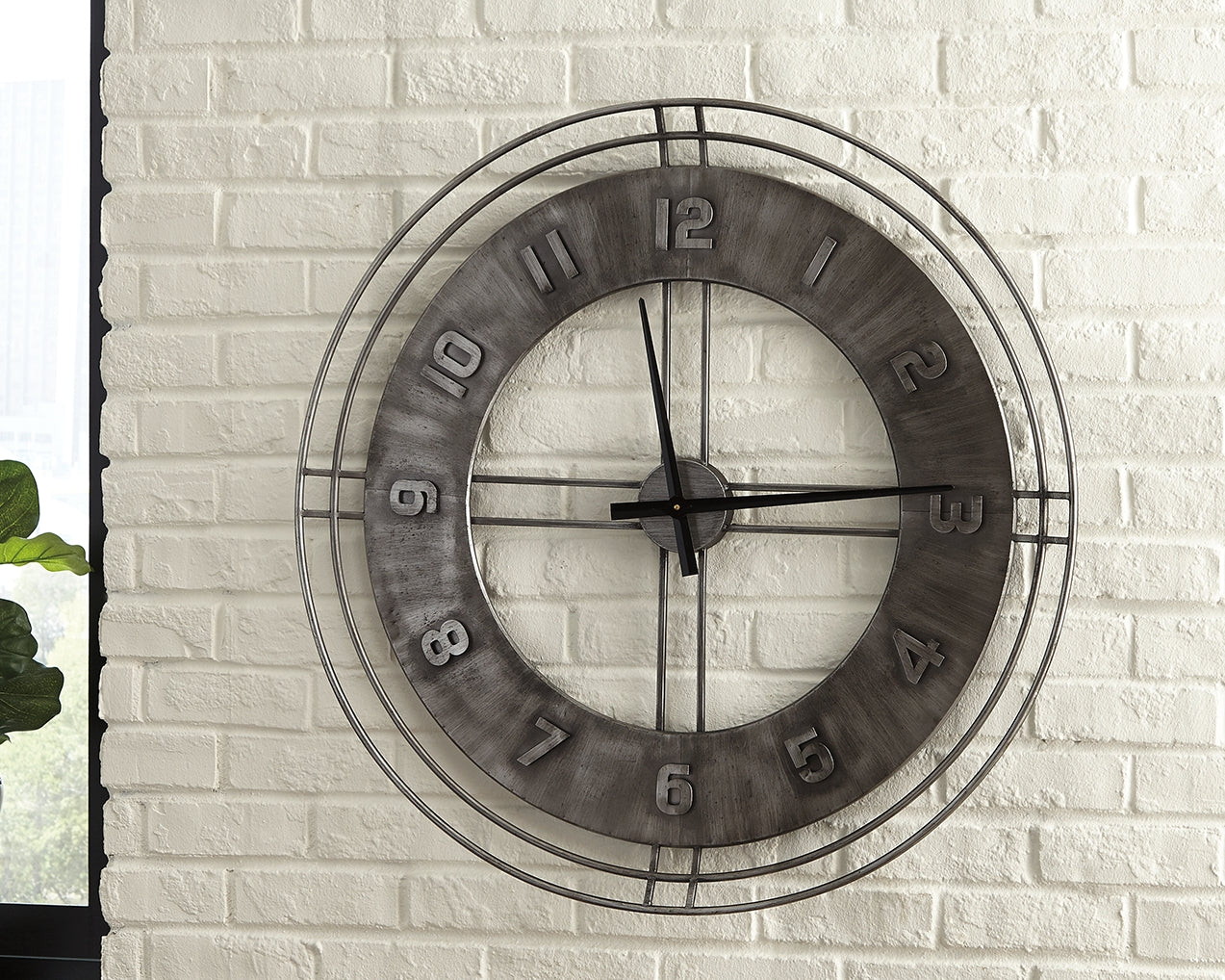 Cassel Furniture Outlet - Ashley Furniture - Ana Sofia Wall Decor - Wall Clock / Antique Gray - A8010068