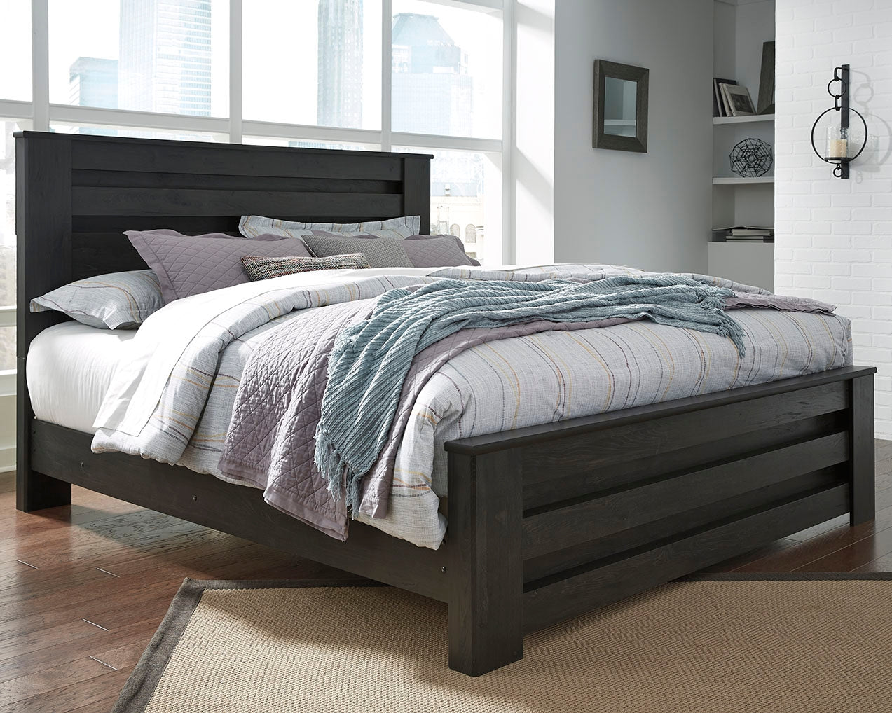 Cassel Furniture Outlet - Ashley Furniture - Brinxton Bedroom - Full Panel Bed / Charcoal - B249B5