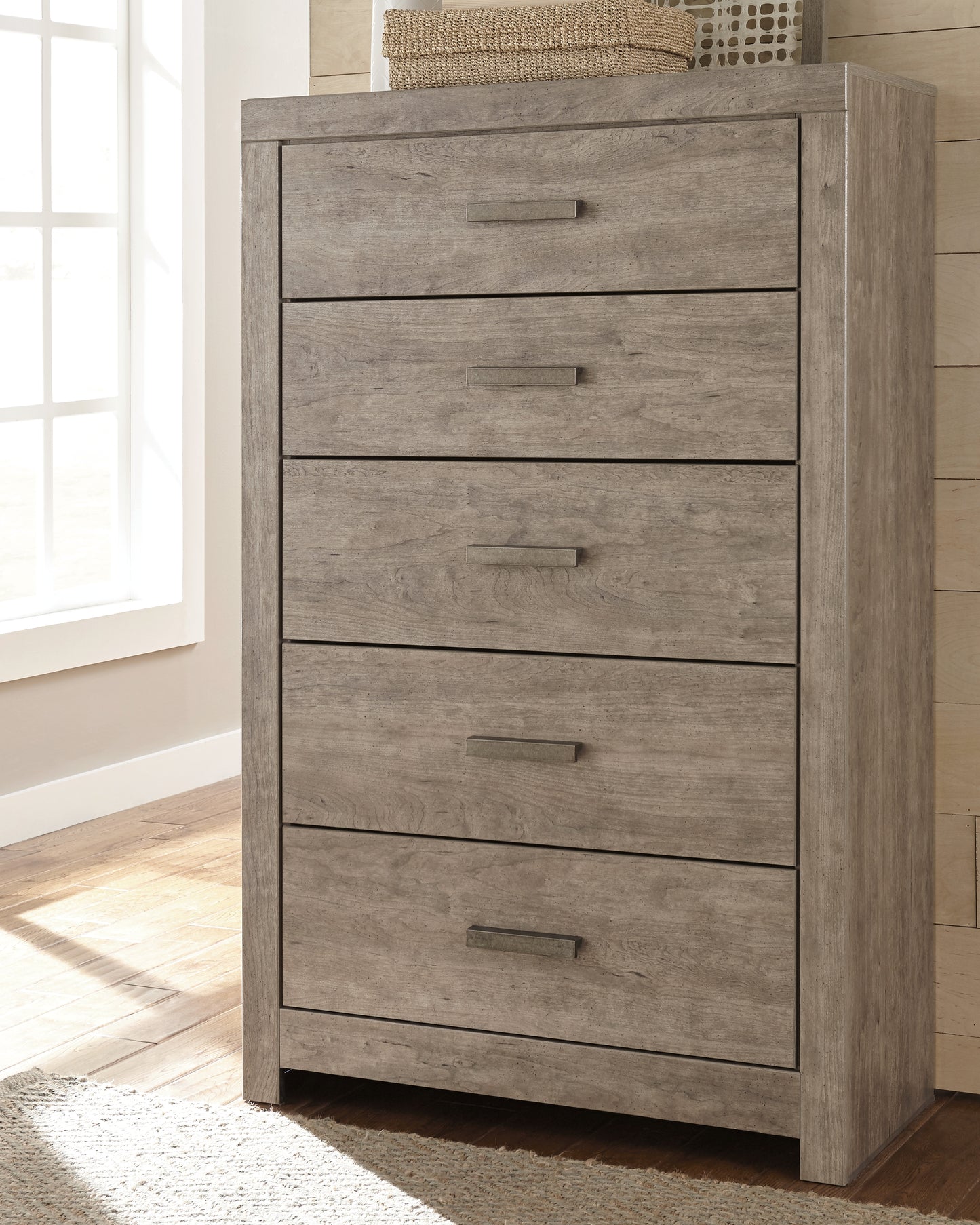 Cassel Furniture Outlet - Ashley Furniture - Culverbach Bedroom - Five Drawer Chest / Gray - B070-46