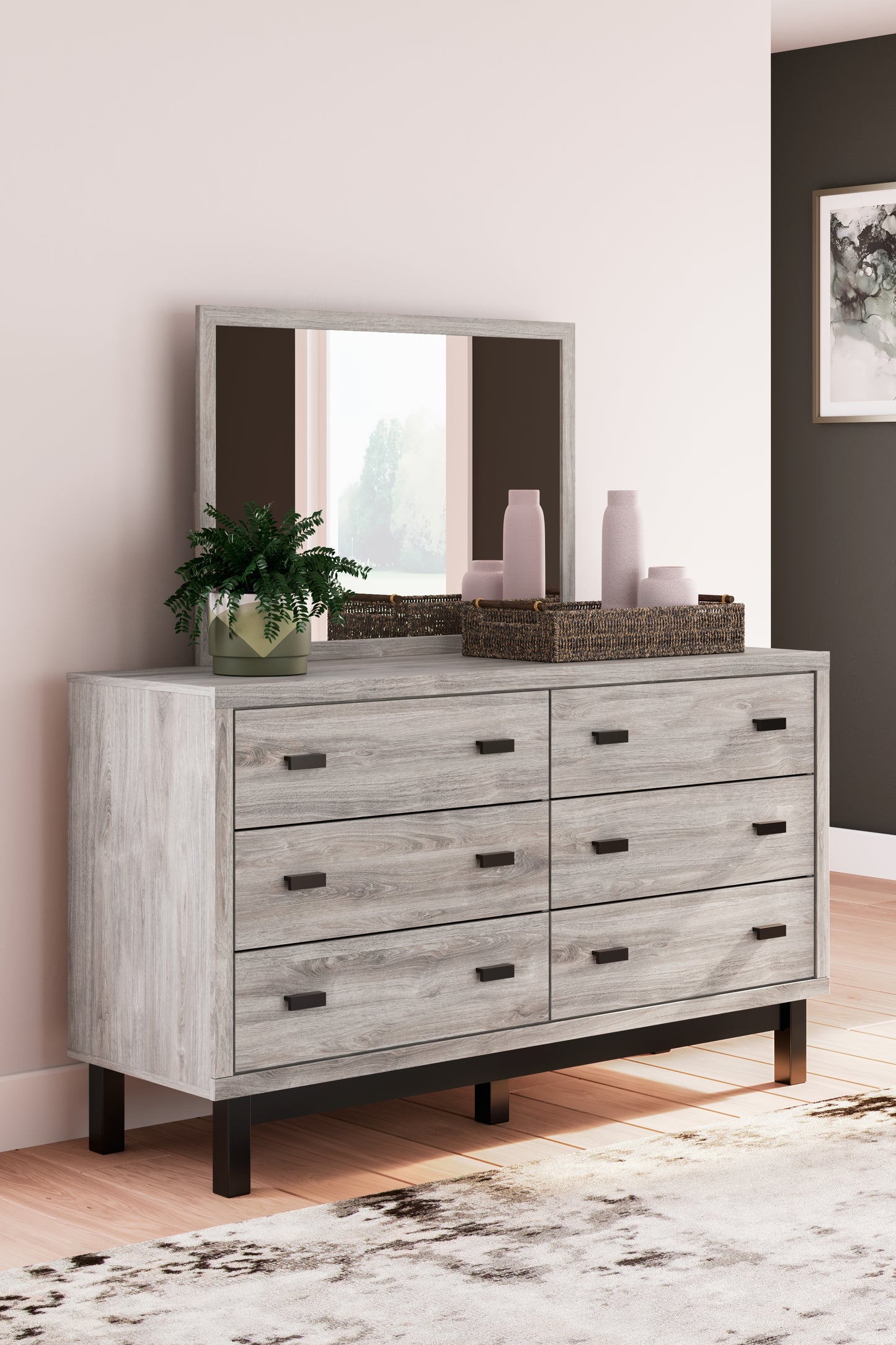 Cassel Furniture Outlet - Ashley Furniture - Vessalli Bedroom - Dresser and Mirror / Gray - B1036B1