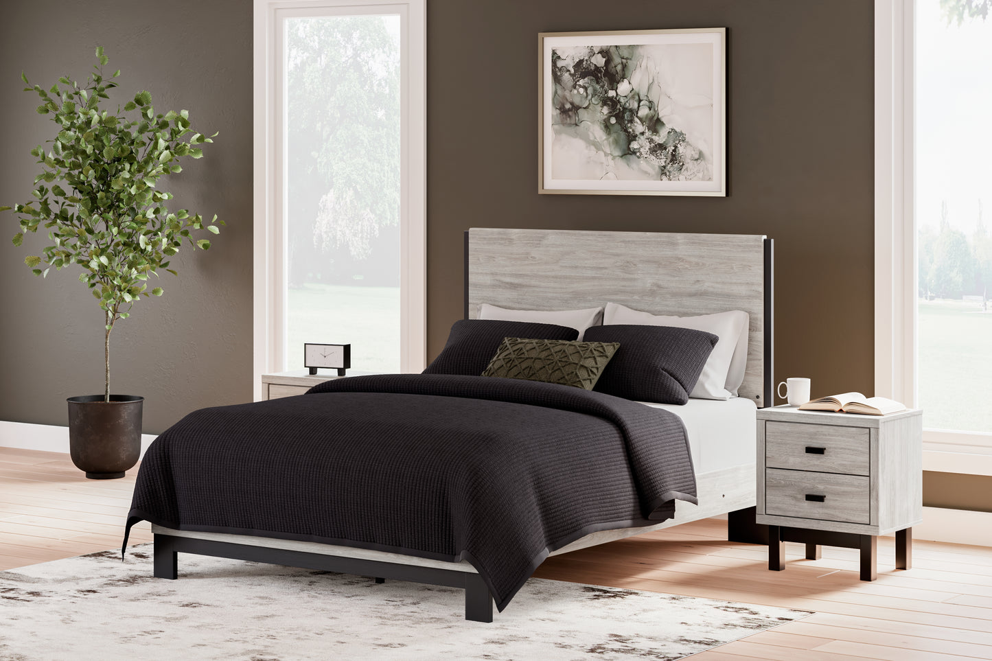 Cassel Furniture Outlet - Ashley Furniture - Vessalli Bedroom - Queen Panel Bed / Gray - B1036B2