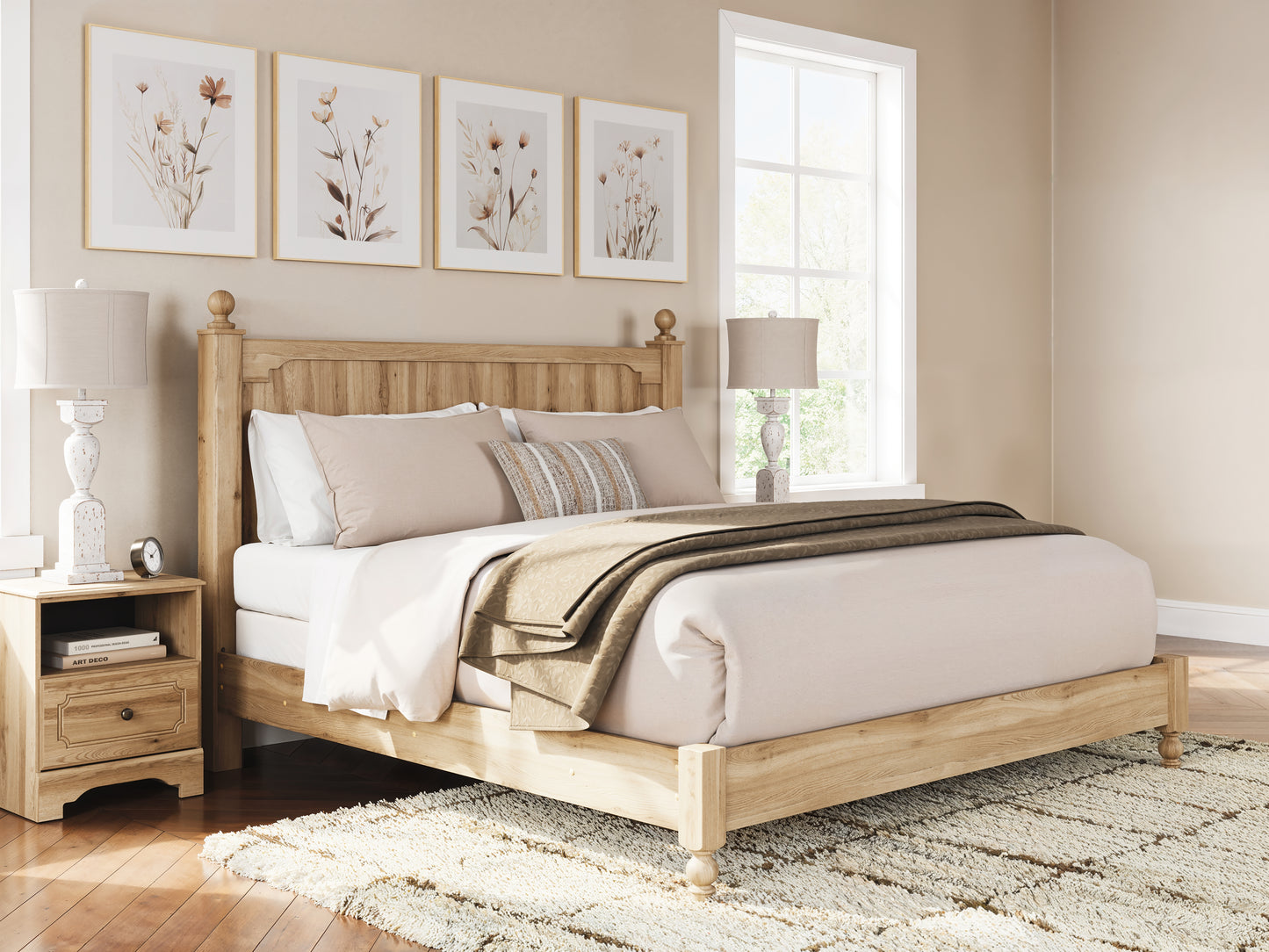 Cassel Furniture Outlet - Ashley Furniture - Aleaport Bedroom - King Panel Bed / Warm Brown - PCB1075B8