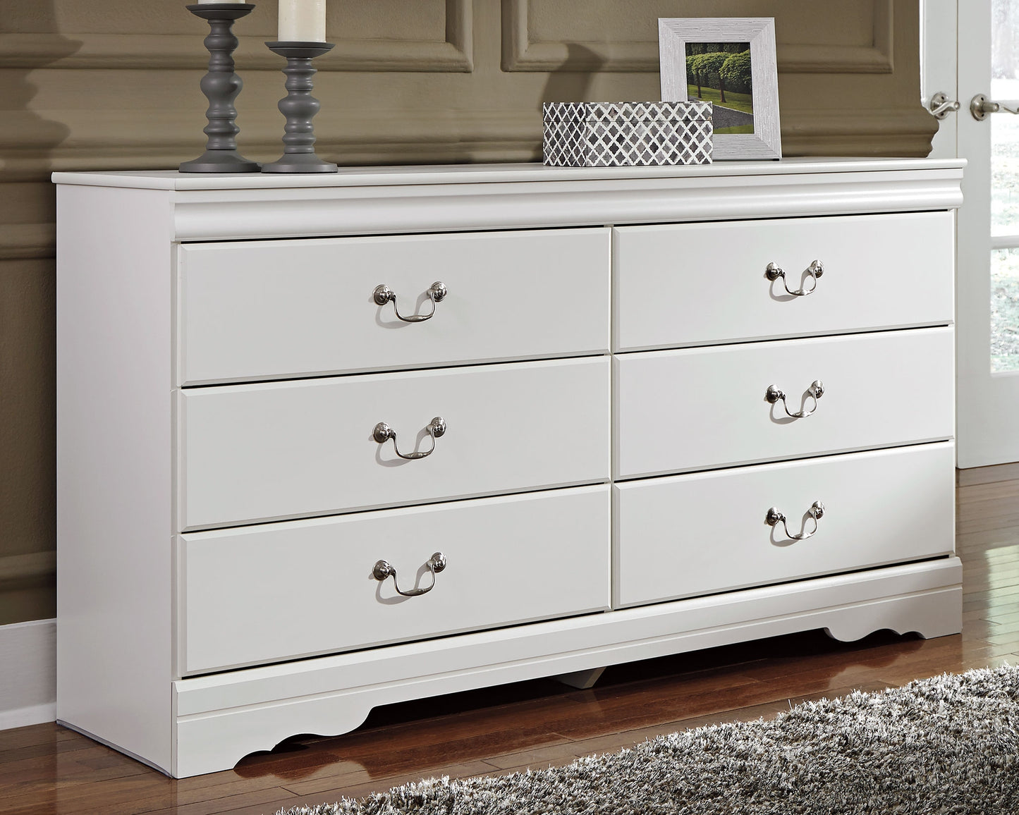 Cassel Furniture Outlet - Ashley Furniture - Anarasia Bedroom - Six Drawer Dresser / White - B129-31