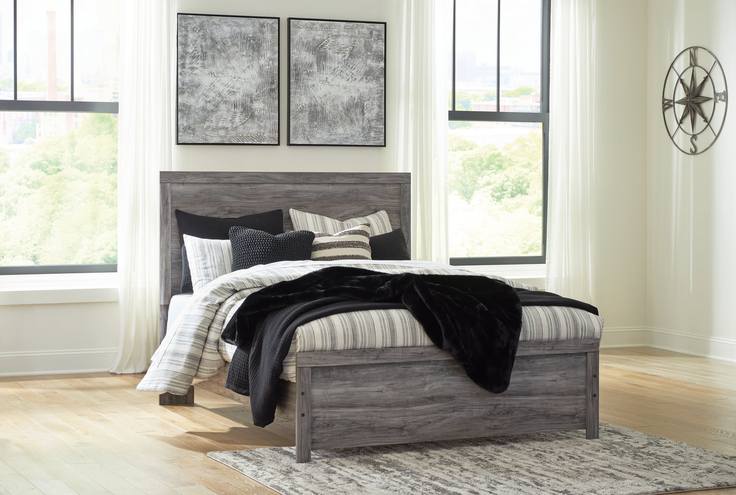 Cassel Furniture Outlet - Ashley Furniture - Bronyan Bedroom - Queen Panel Bed / Dark Gray - B1290B2