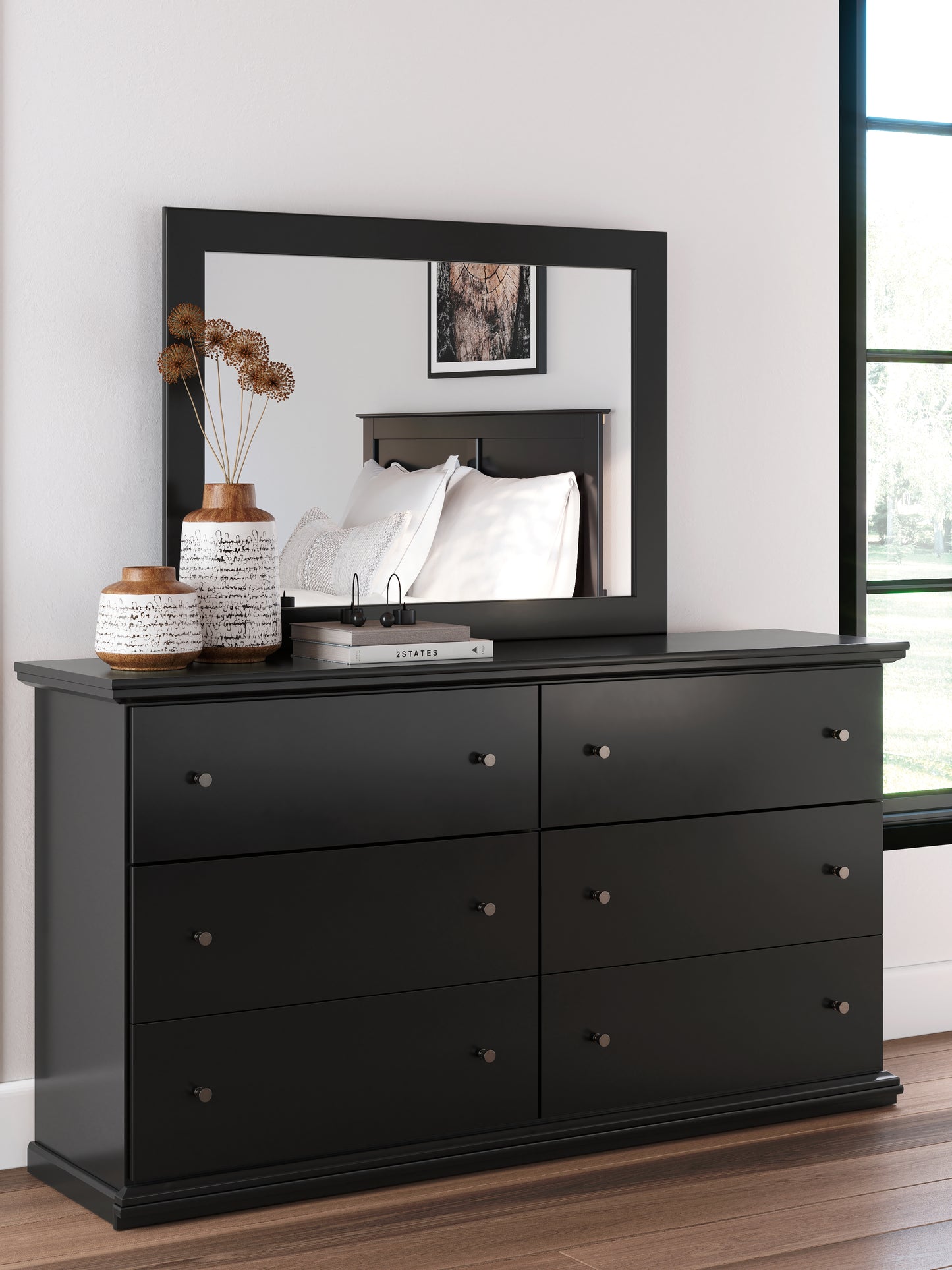 Cassel Furniture Outlet - Ashley Furniture - Maribel Bedroom - Dresser and Mirror / Black - B138B50