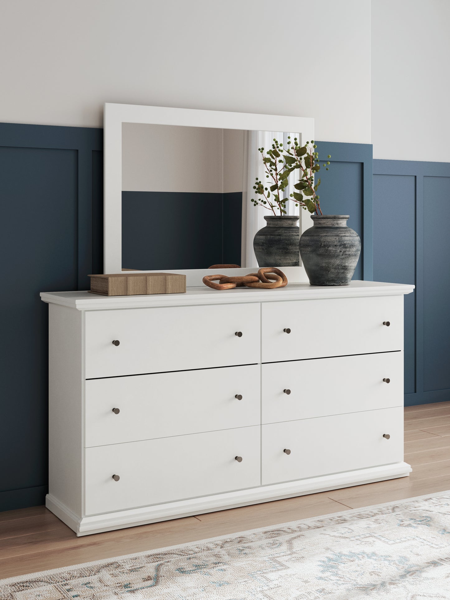Cassel Furniture Outlet - Ashley Furniture - Bostwick Shoals Bedroom - Dresser and Mirror / White - B139B40