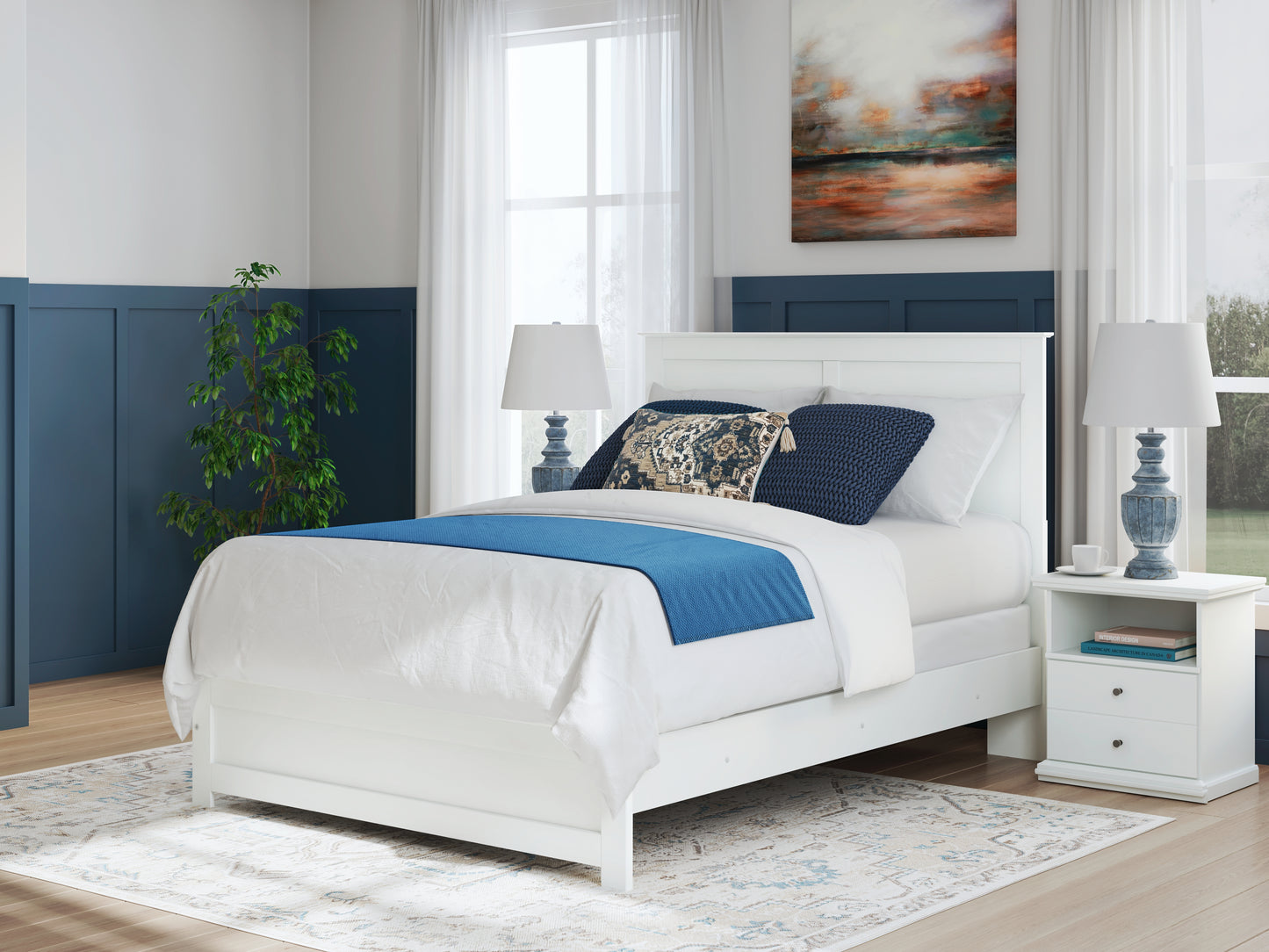 Cassel Furniture Outlet - Ashley Furniture - Bostwick Shoals Bedroom - Queen Panel Bed / White - B139B43