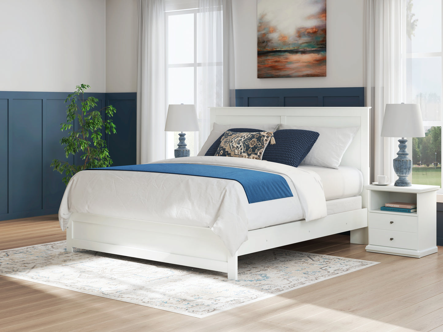 Cassel Furniture Outlet - Ashley Furniture - Bostwick Shoals Bedroom - King Panel Bed / White - B139B47