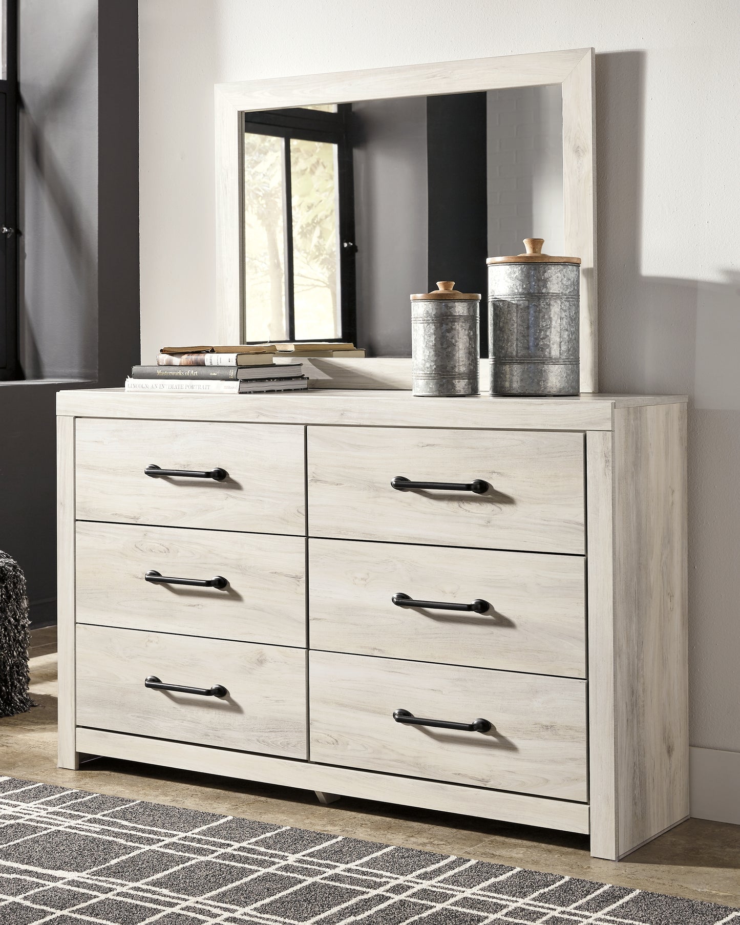 Cassel Furniture Outlet - Ashley Furniture - Cambeck Bedroom - Dresser and Mirror / Whitewash - B192B1