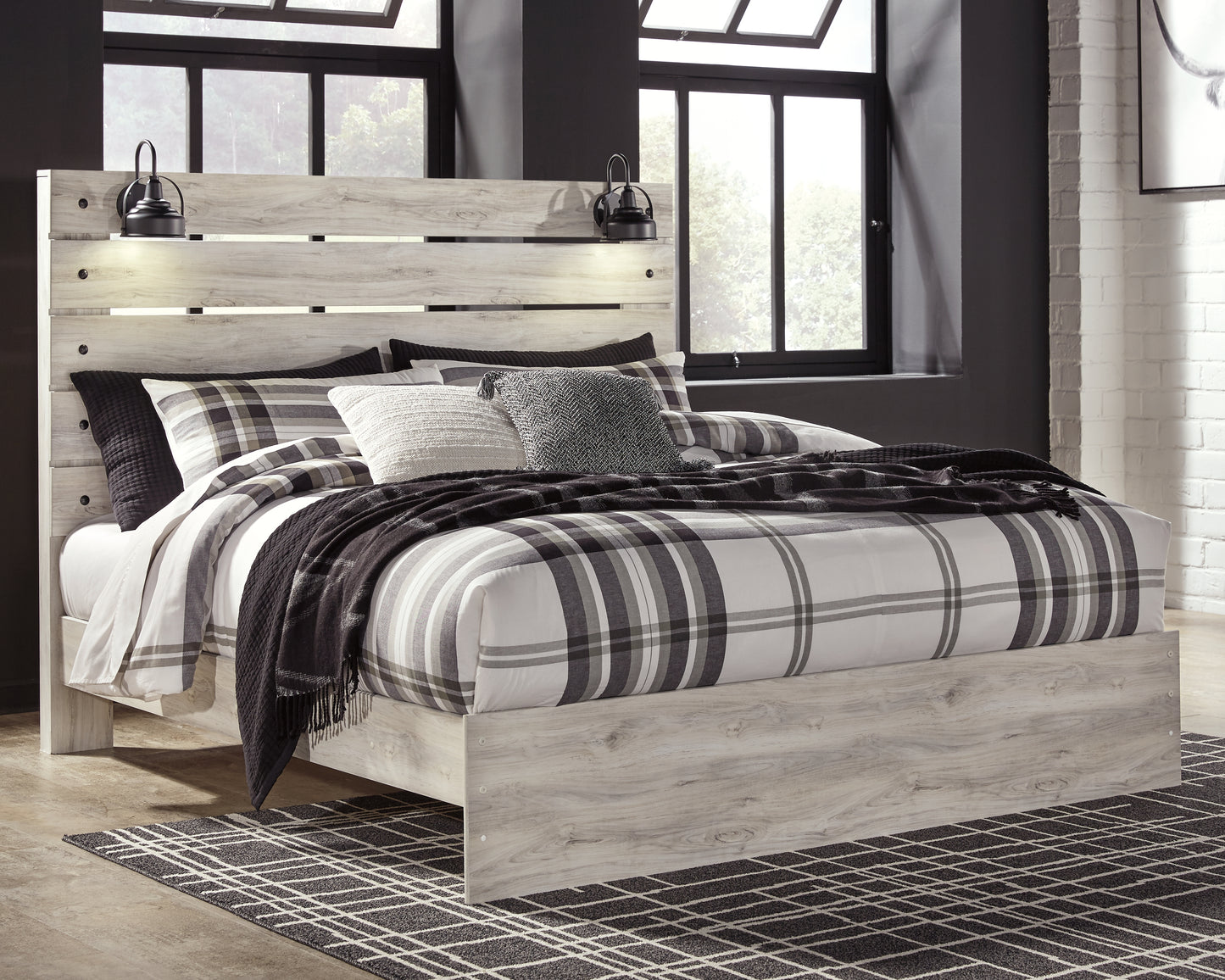 Cassel Furniture Outlet - Ashley Furniture - Cambeck Bedroom - King Panel Bed / Whitewash - B192B28