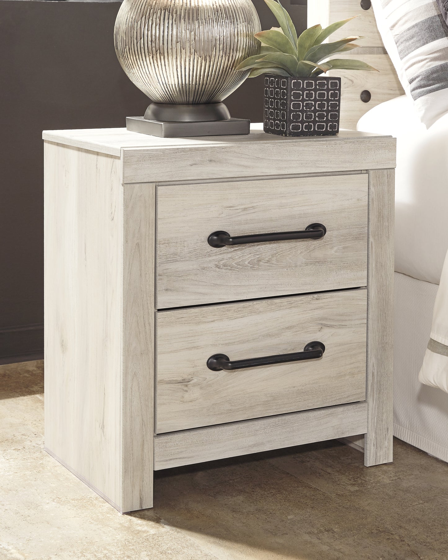 Cassel Furniture Outlet - Ashley Furniture - Cambeck Bedroom - Two Drawer Night Stand / Whitewash - B192-92
