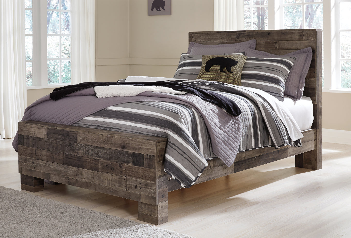 Cassel Furniture Outlet - Ashley Furniture - Derekson Bedroom - Full Panel Bed / Multi Gray - B200B4