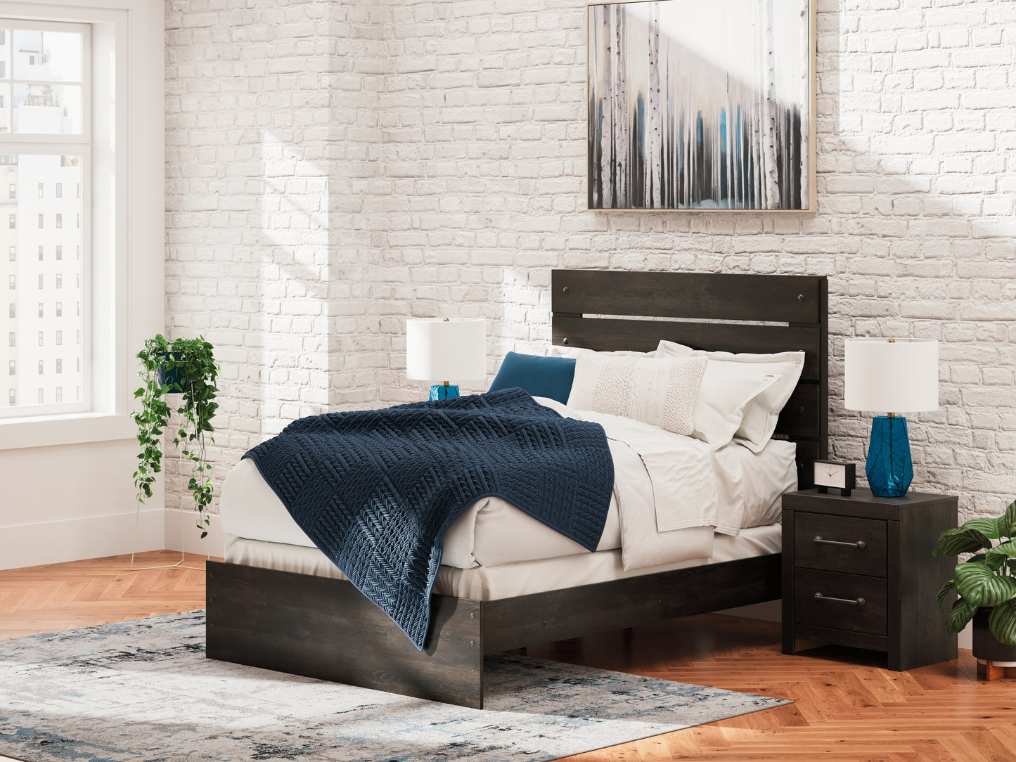 Cassel Furniture Outlet - Ashley Furniture - Hollivern Bedroom - Full Panel Bed / Dark Gray - PCB2108B12
