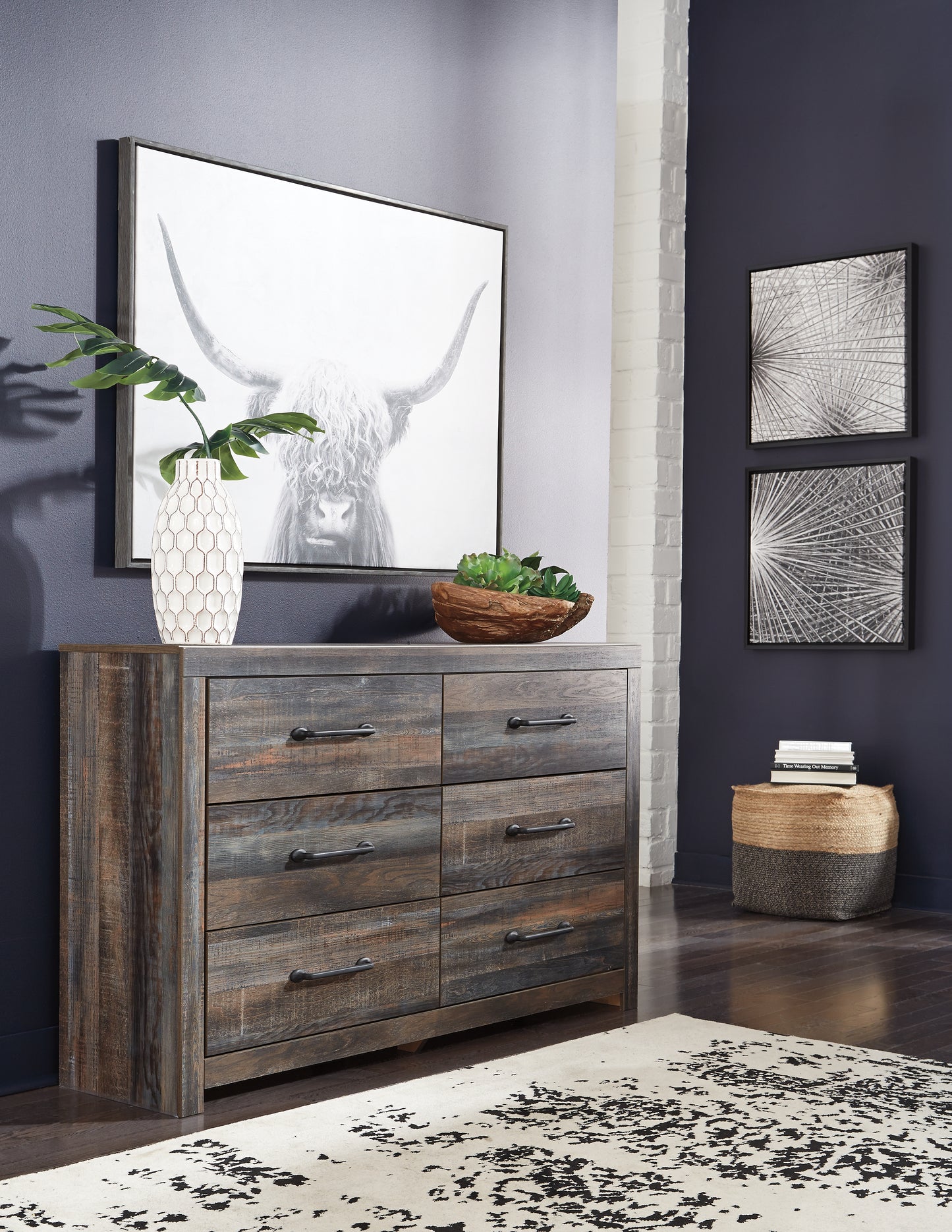 Cassel Furniture Outlet - Ashley Furniture - Drystan Bedroom - Six Drawer Dresser / Multi - B211-31