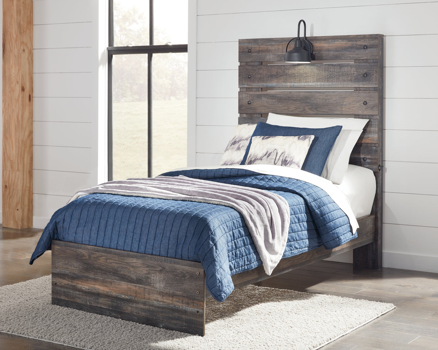 Cassel Furniture Outlet - Ashley Furniture - Drystan Bedroom - Twin Panel Bed / Multi - B211B2