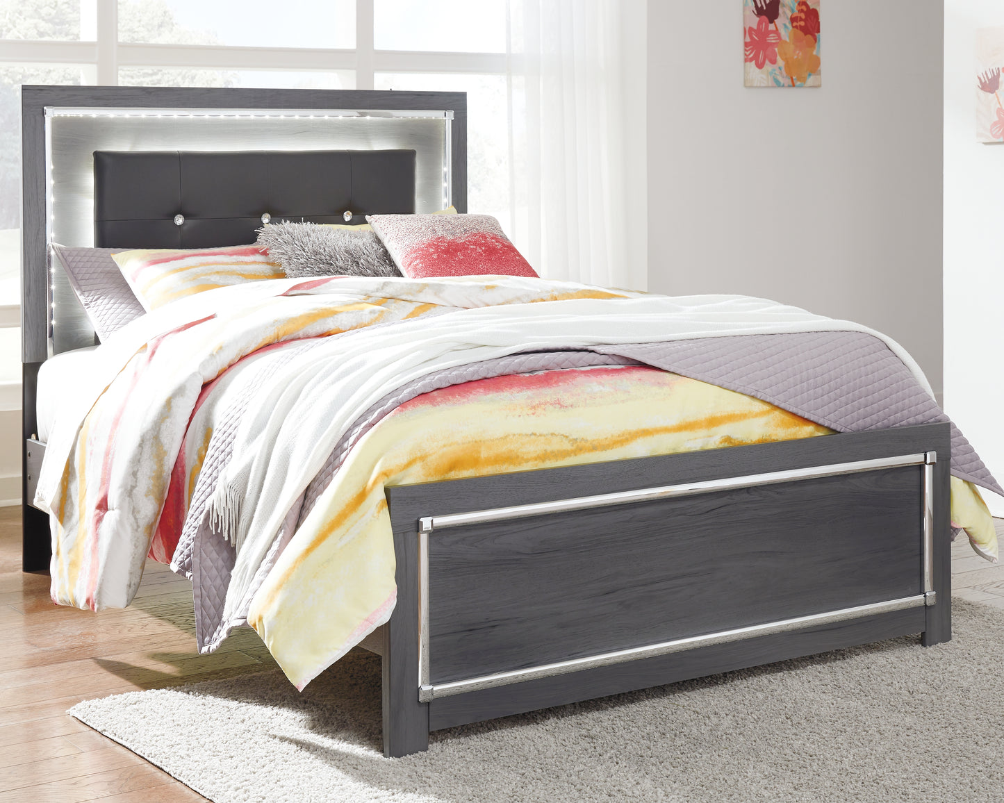 Cassel Furniture Outlet - Ashley Furniture - Lodanna Bedroom - Full Panel Bed / Gray - B214B4