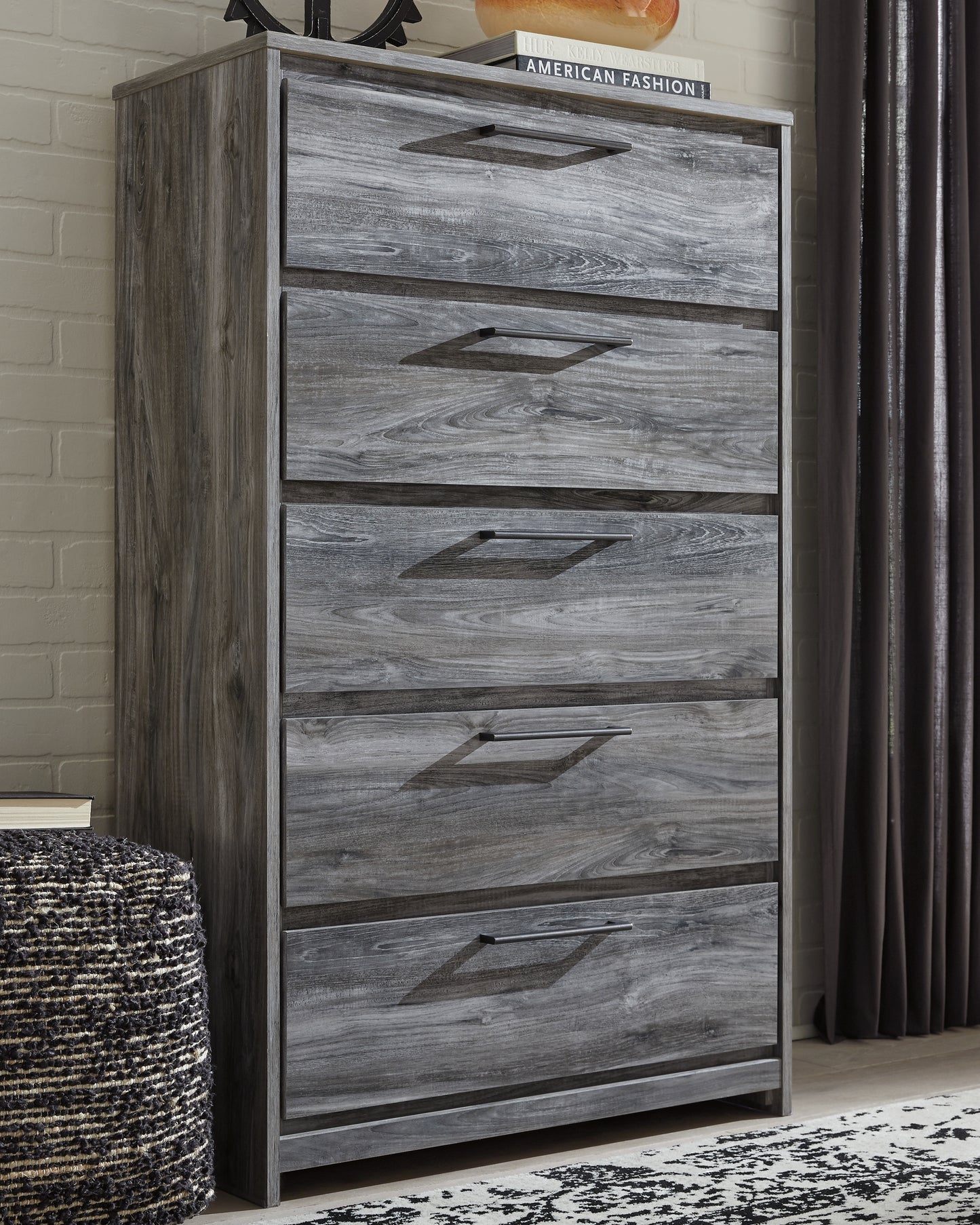 Cassel Furniture Outlet - Ashley Furniture - Baystorm Bedroom - Five Drawer Chest / Gray - B221-46