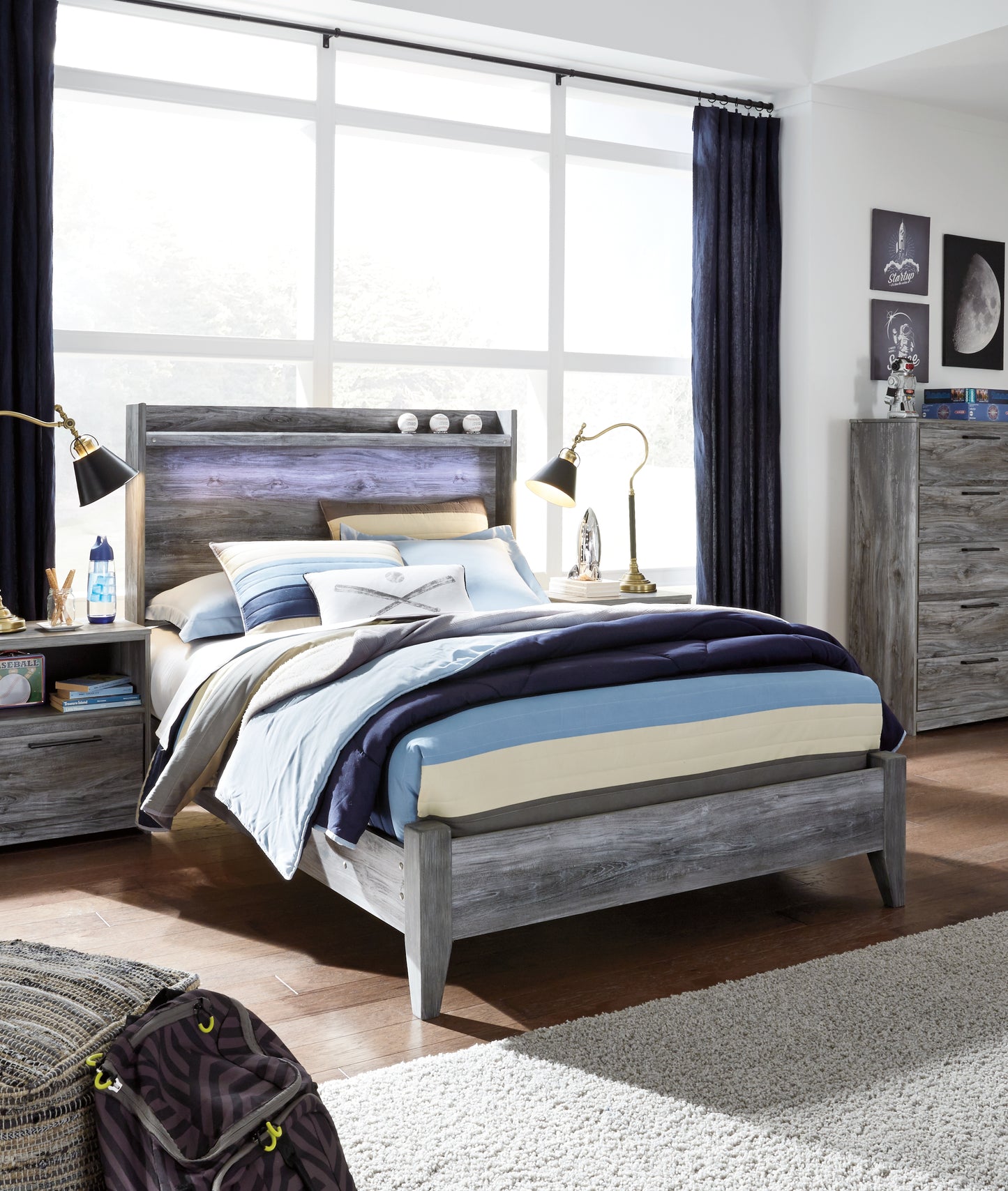 Cassel Furniture Outlet - Ashley Furniture - Baystorm Bedroom - Full Panel Bed / Gray - B221B21