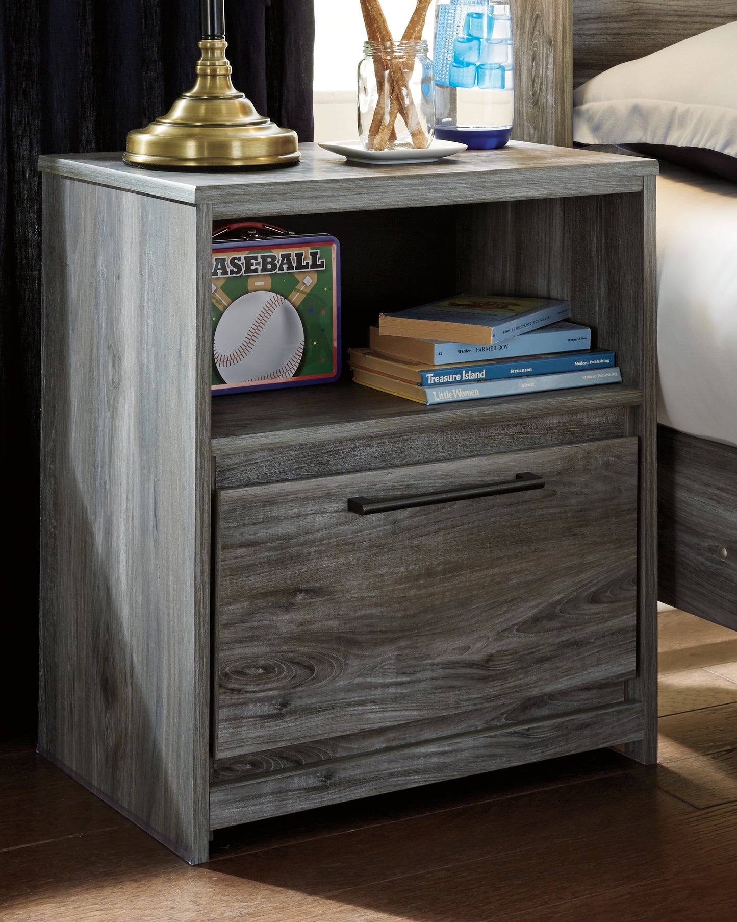Cassel Furniture Outlet - Ashley Furniture - Baystorm Bedroom - One Drawer Night Stand / Gray - B221-91