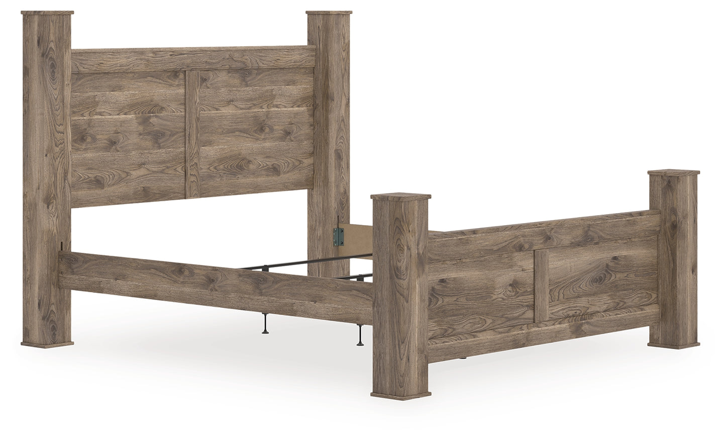 Cassel Furniture Outlet - Ashley Furniture - Rusticott Bedroom - King Poster Bed / Brown - PCB2260B7