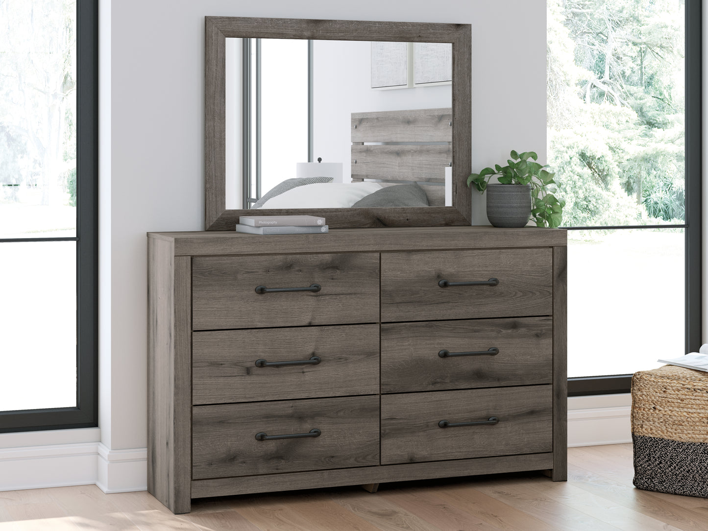 Cassel Furniture Outlet - Ashley Furniture - Graystorm Bedroom - Dresser and Mirror / Brown Gray - PCB2405B1