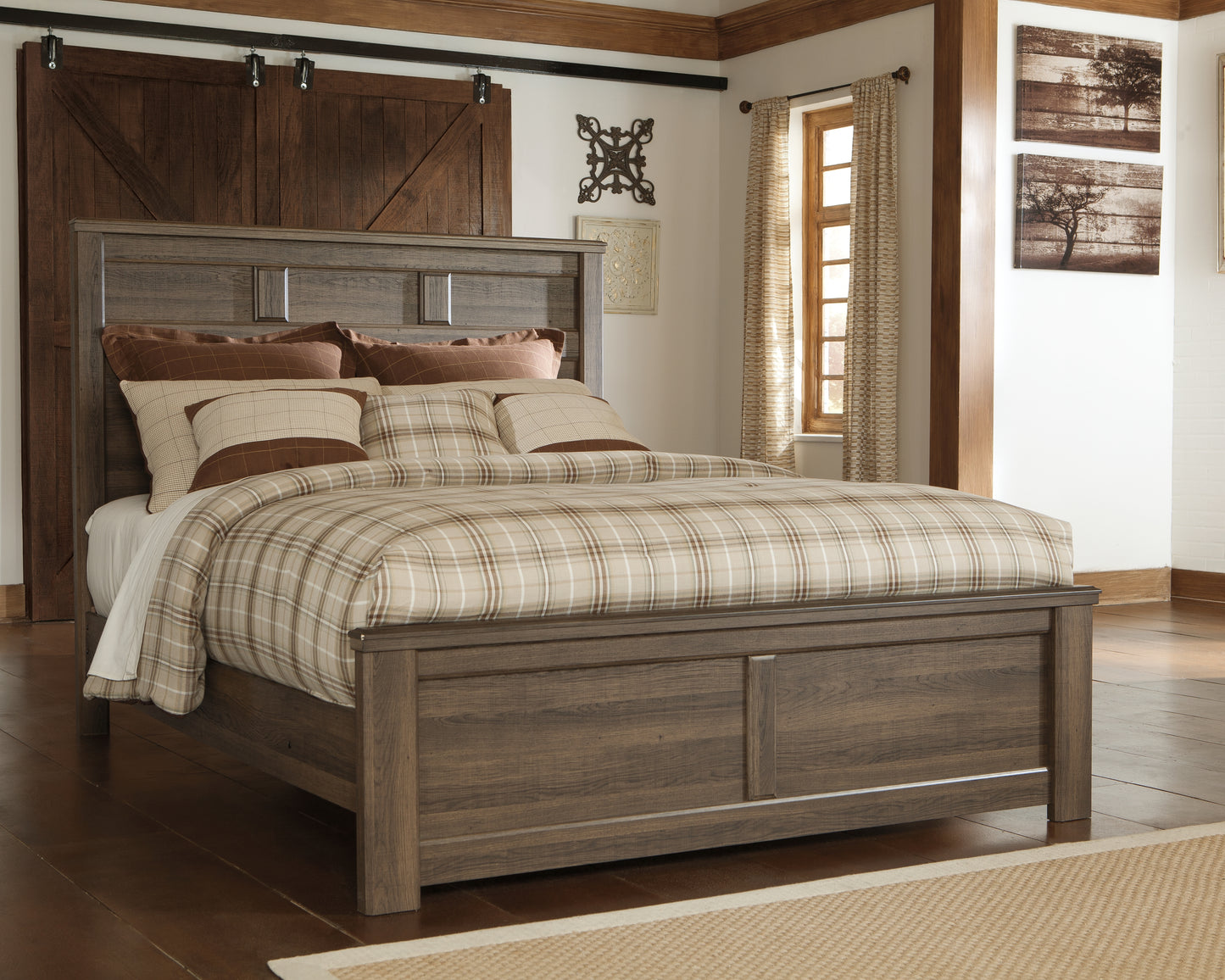 Cassel Furniture Outlet - Ashley Furniture - Juararo Bedroom - Queen Panel Bed / Dark Brown - B251B6