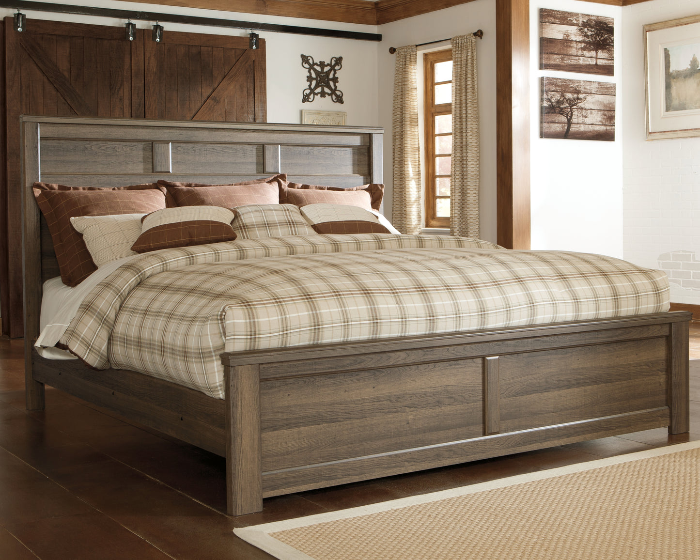 Cassel Furniture Outlet - Ashley Furniture - Juararo Bedroom - California King Panel Bed / Dark Brown - B251B14